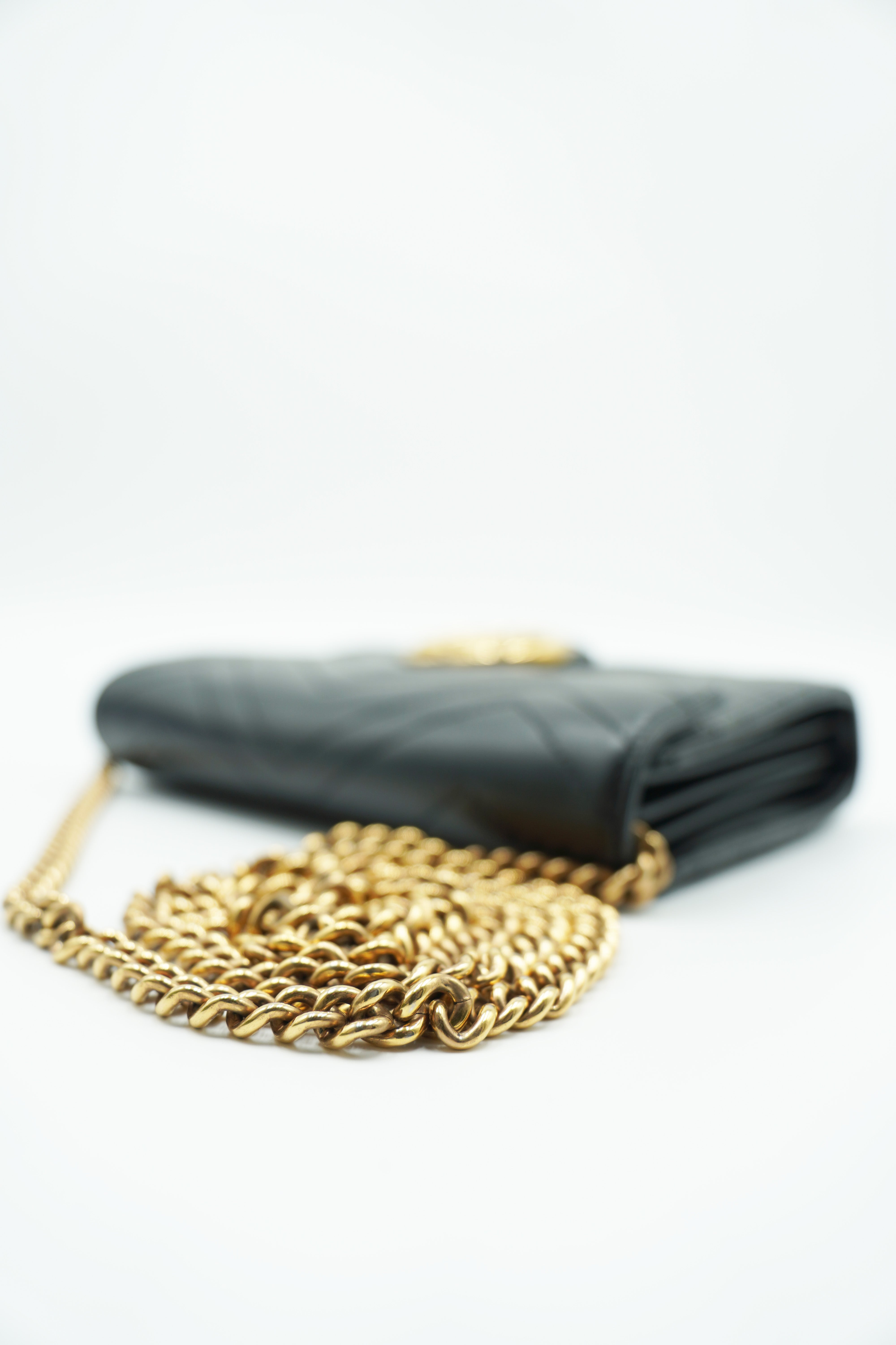 Gucci Borsa Marmont Maxi Wallet On Chain Pelle Nero usata autentica certificata - Aurea Luxury Lab