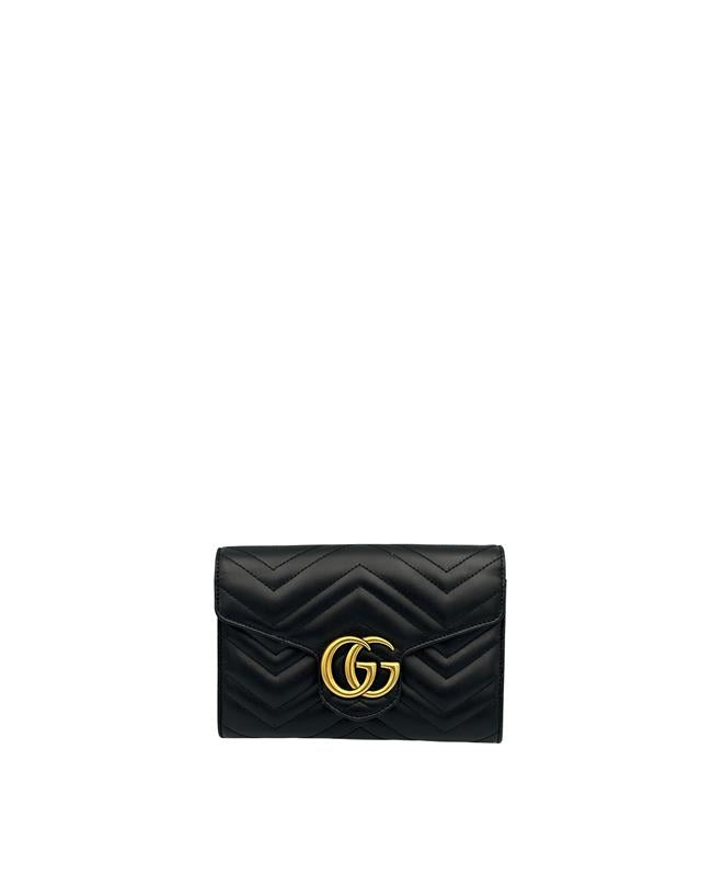 Gucci Borsa Marmont Maxi Wallet On Chain Pelle Nero - Usato Autentico
