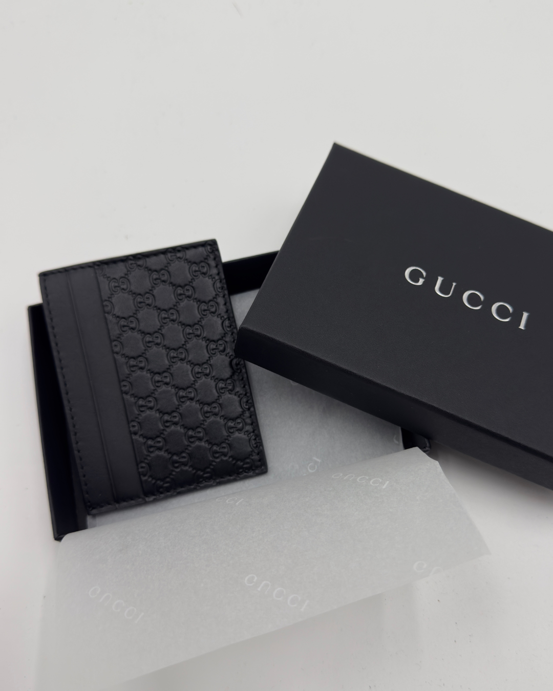 Gucci Portacarte Pelle Micro Guccissima Nero — Pre-owned Autentico