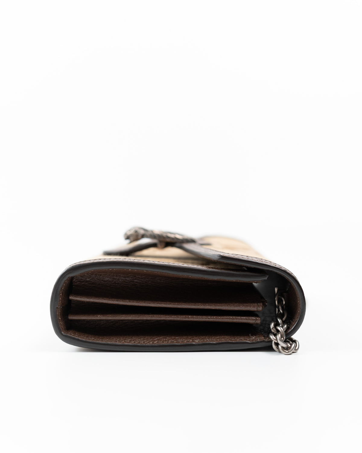Gucci Borsa Dionysus Wallet on Chain Tela Jumbo GG Beige e Marrone usata autentica - Aurea Luxury Lab