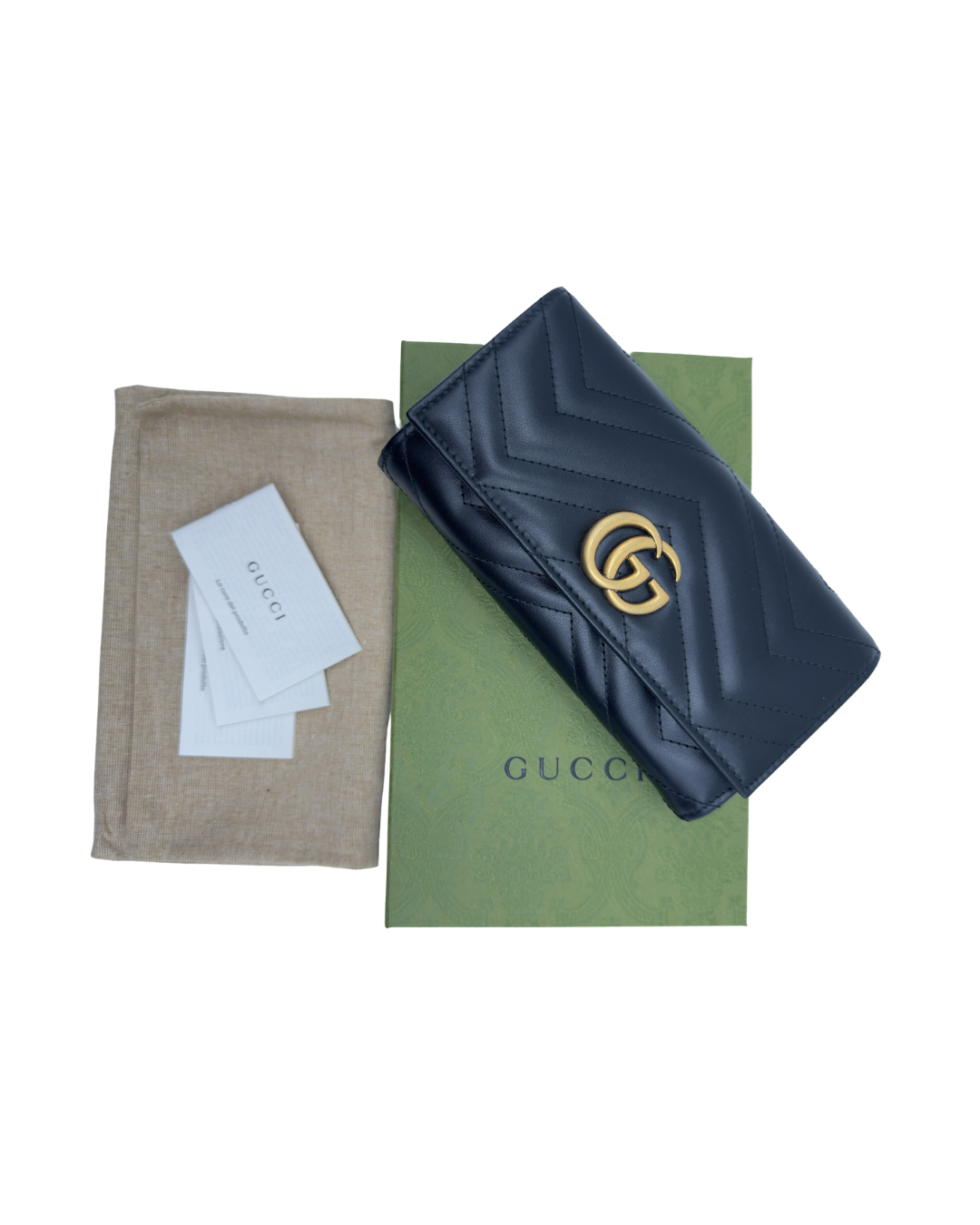 Gucci GG Portafoglio Continental Marmont nero pelle