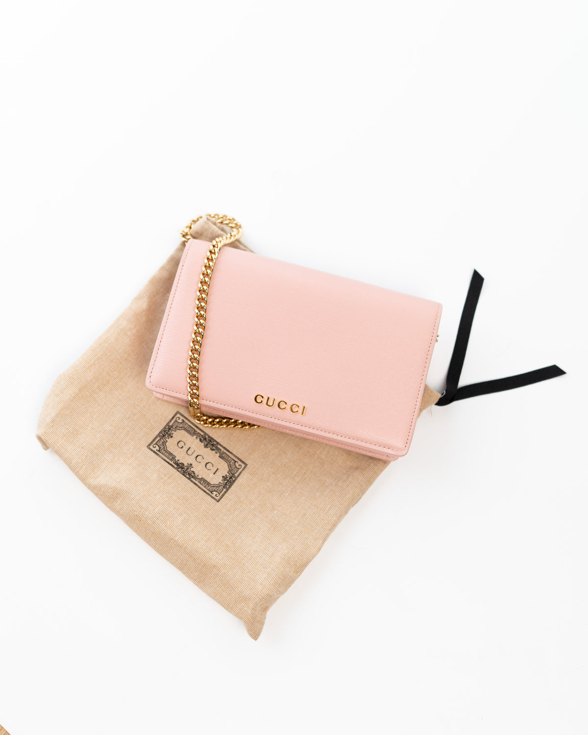Gucci Borsa Script Wallet on Chain Pelle Rosa luxury resale autentica - Aurea Luxury Lab