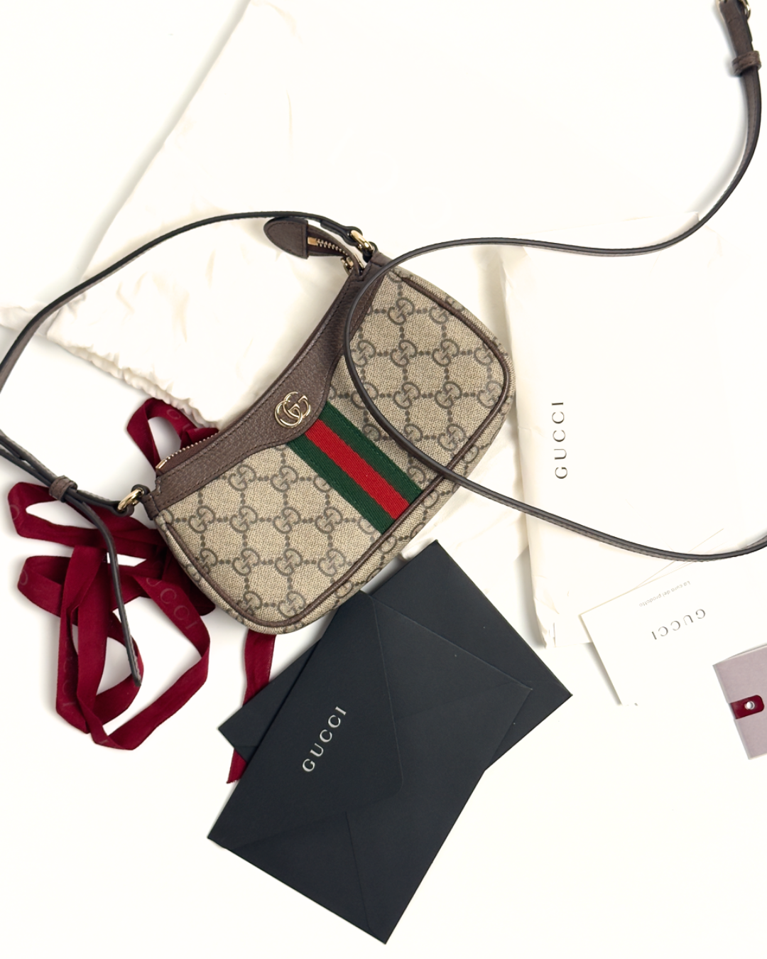Gucci Borsa Mini Ophidia a Spalla Tessuto GG Marrone second hand certificata - Aurea Luxury Lab