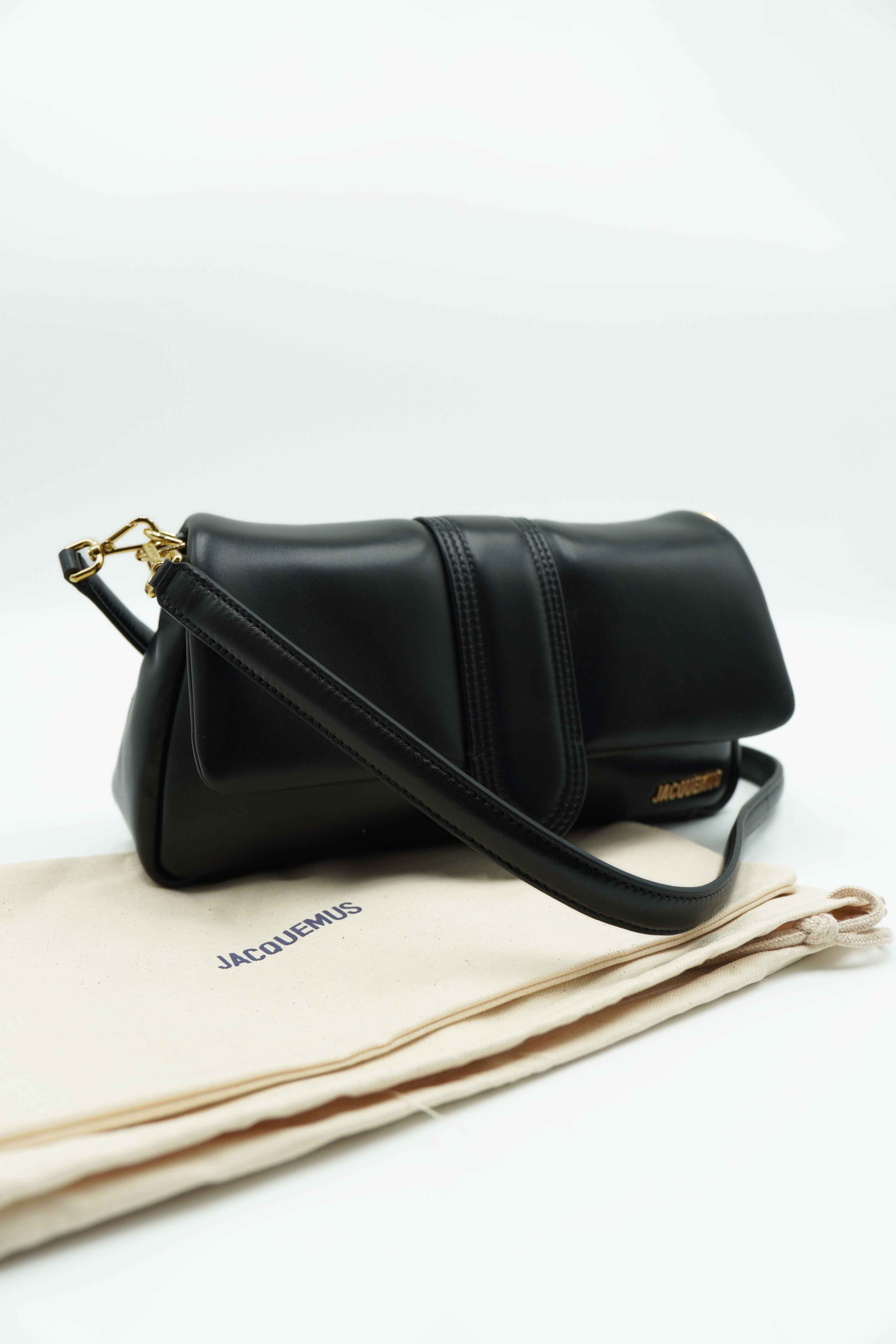Jacquemus Le Petite Bambimou Bag in Black Lambskin Leather - Authentic Pre-owned