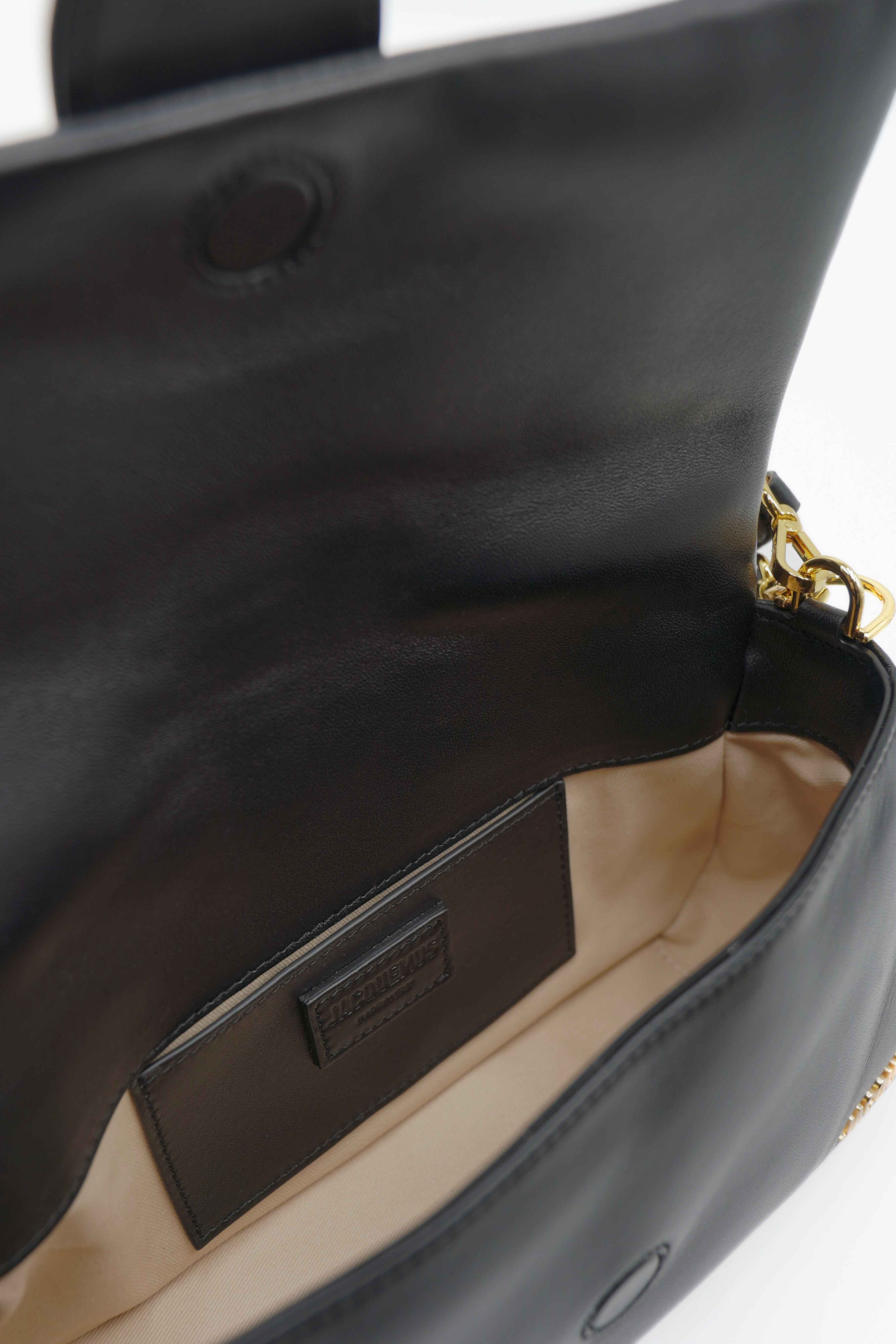 Jacquemus Le Petite Bambimou Bag in Black Lambskin Leather - Authentic Pre-owned