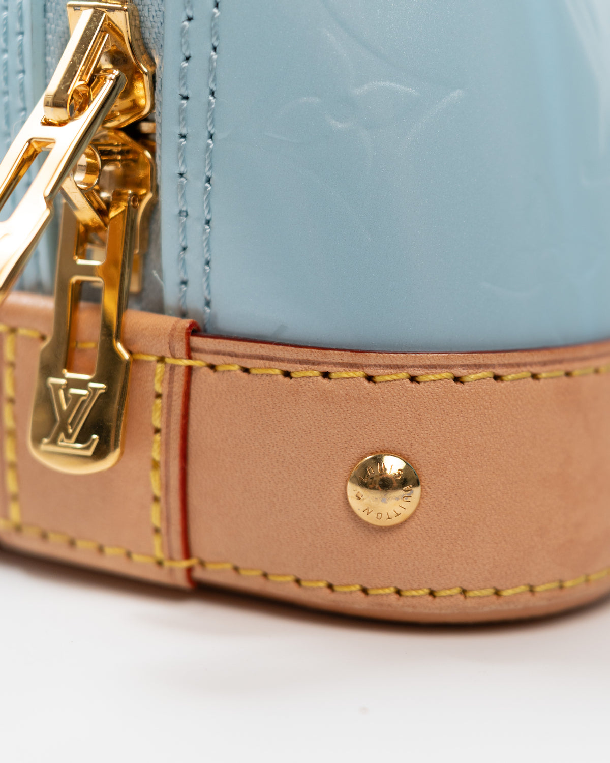 Louis Vuitton Bag Alma BB Vernis Monogram Sky — Pre-owned Authentic