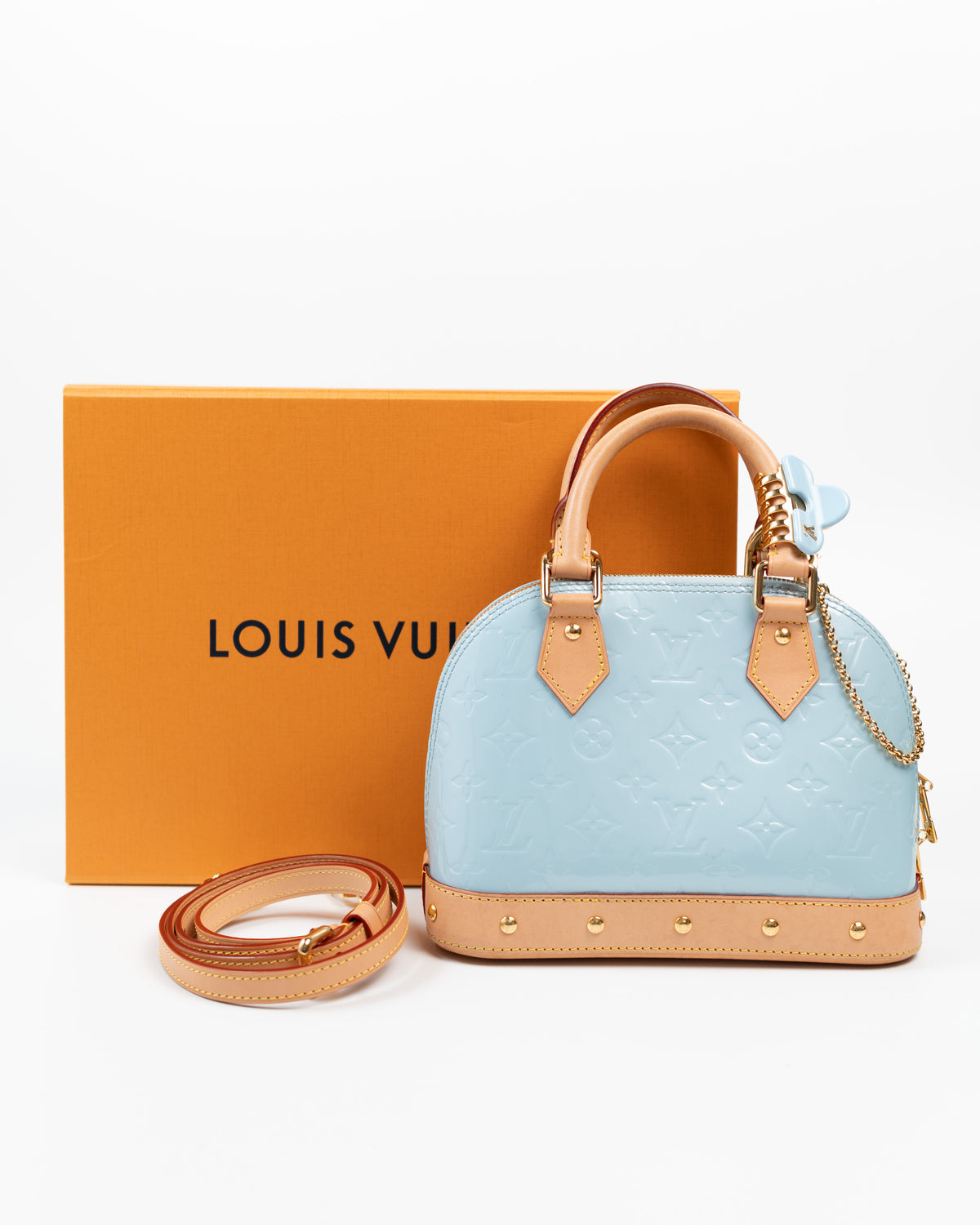 Louis Vuitton Bag Alma BB Vernis Monogram Sky — Pre-owned Authentic