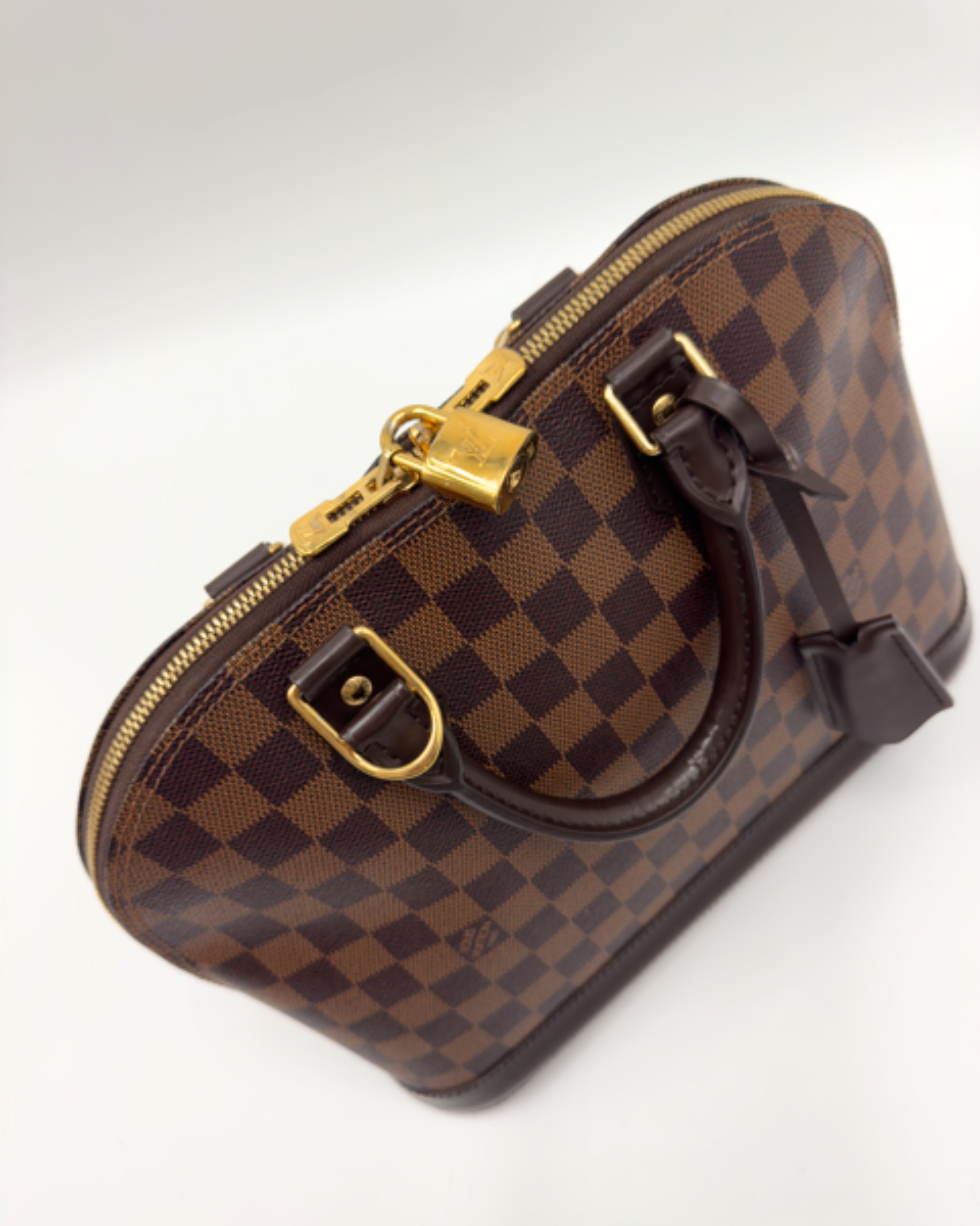 Louis Vuitton Borsa Alma PM Tela Damier Ébène Marrone preloved luxury certificata - Aurea Luxury Lab