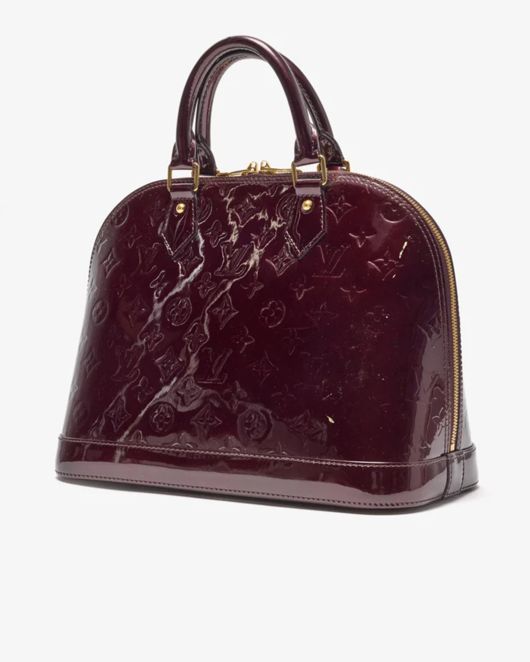 Louis Vuitton Borsa Alma PM Pelle Vernis Burgundi second hand luxury - Aurea Luxury Lab