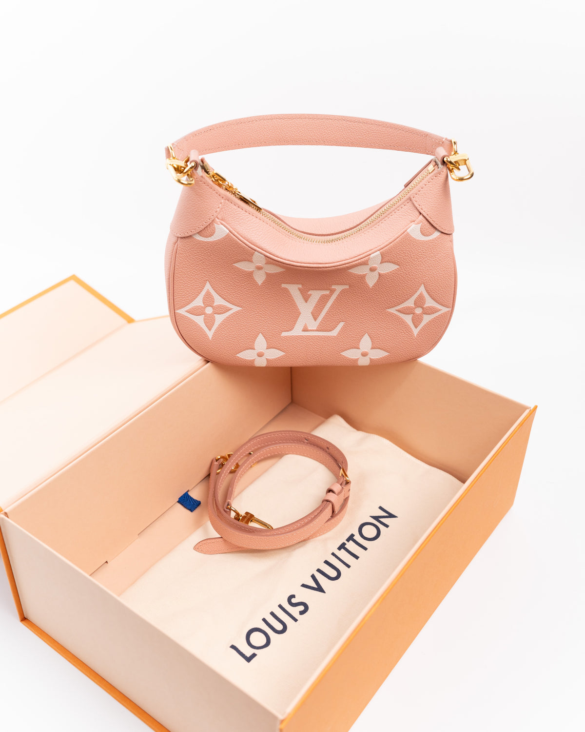 Louis Vuitton Borsa Bagatelle Pelle Monogram Empreinte Rosa e Crema second hand luxury - Aurea Luxury Lab