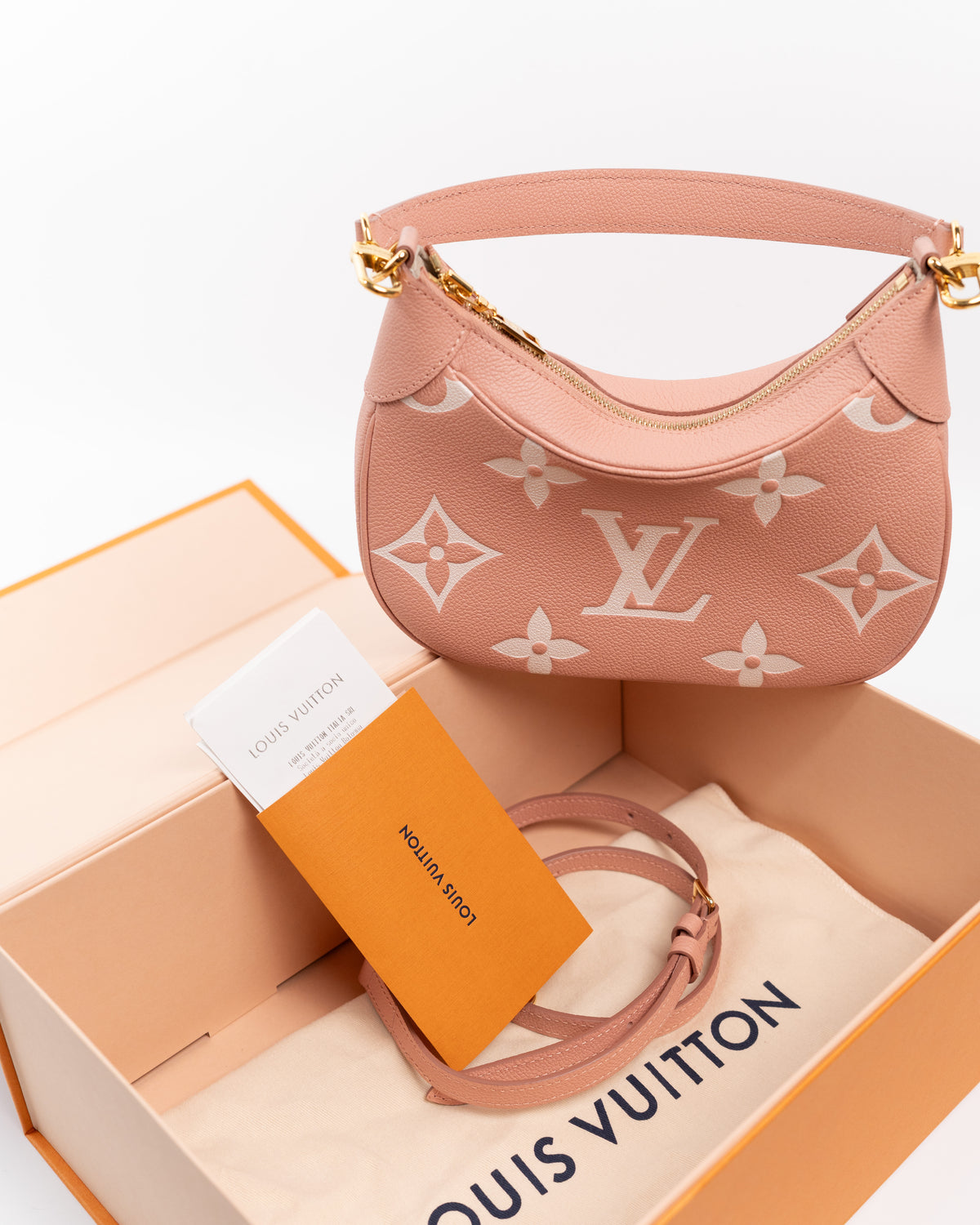 Louis Vuitton Borsa Bagatelle Pelle Monogram Empreinte Rosa e Crema pre-owned certificata - Aurea Luxury Lab