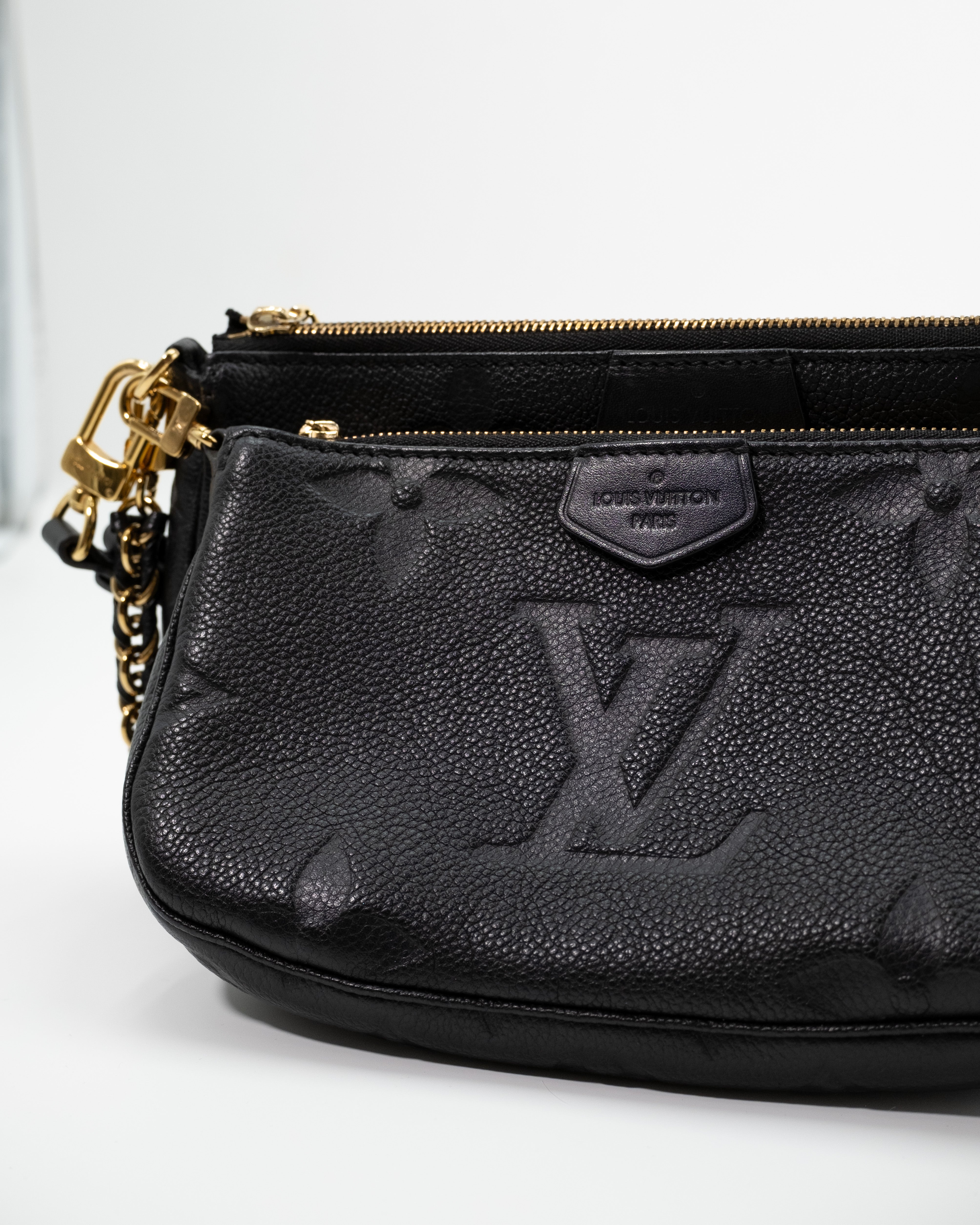 Louis Vuitton Borsa Multi Pochette Accessoires Monogram Empreinte Nera usata autentica certificata - Aurea Luxury Lab