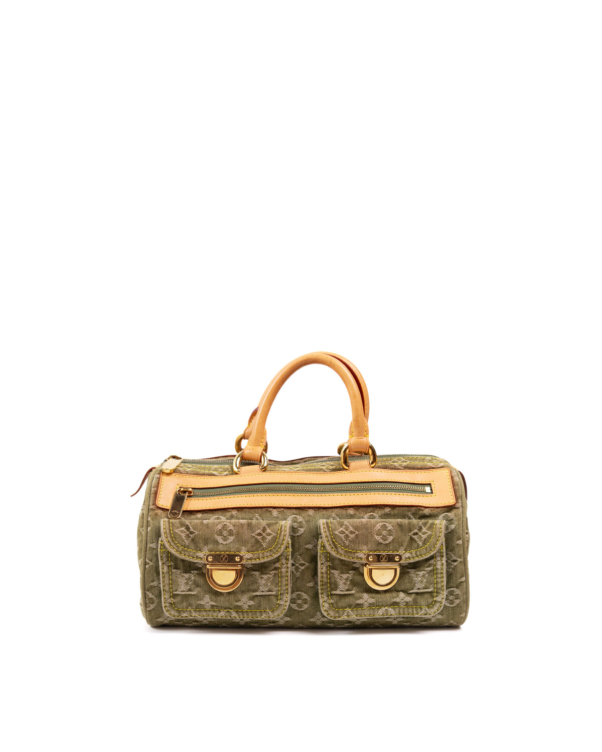 Louis Vuitton Borsa Neo Speedy Monogram Denim Verde Oliva usata autentica - Aurea Luxury Lab