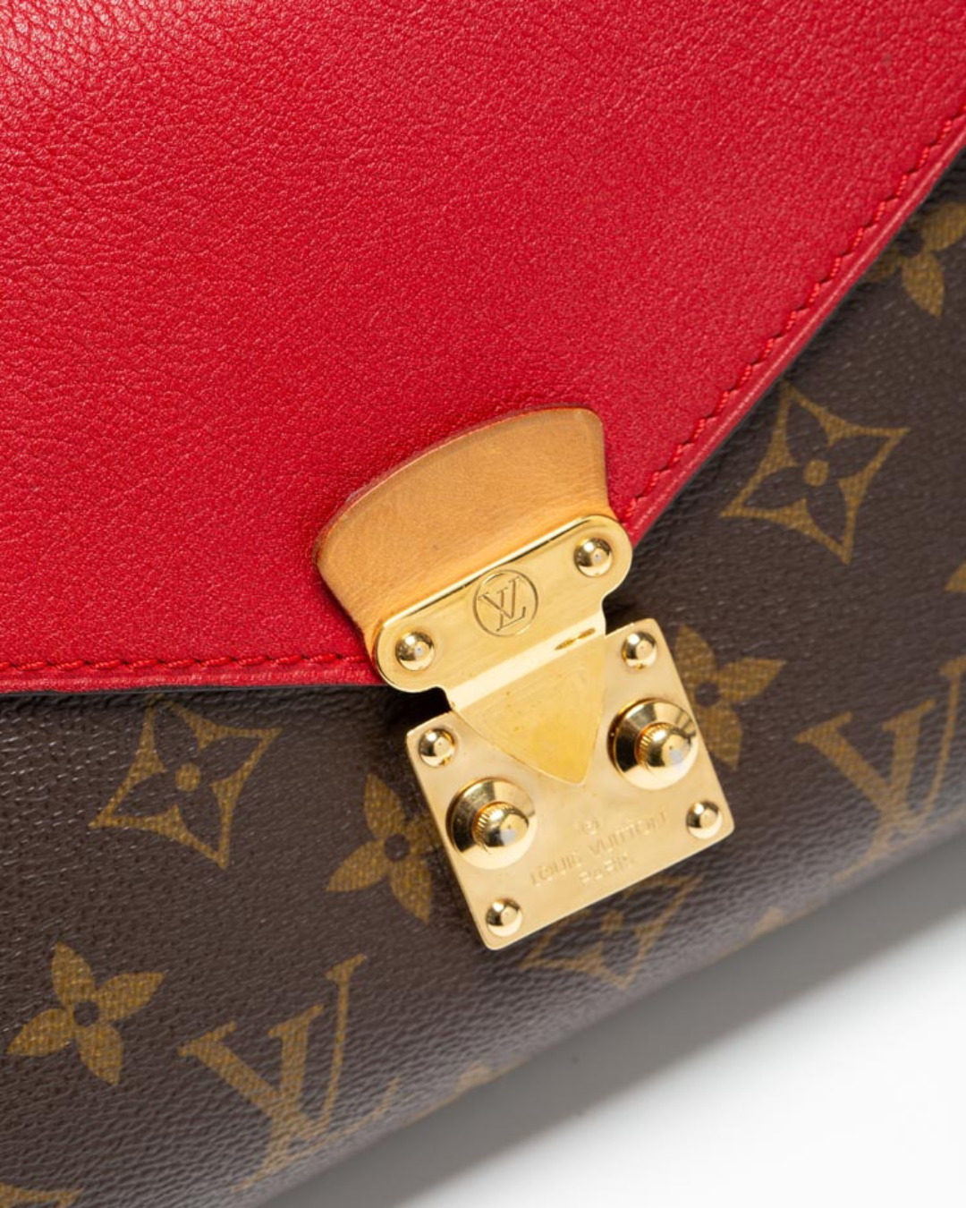 Louis Vuitton Borsa Tracolla Pallas Chain Monogram e Pelle Rossa - Usato Autentico