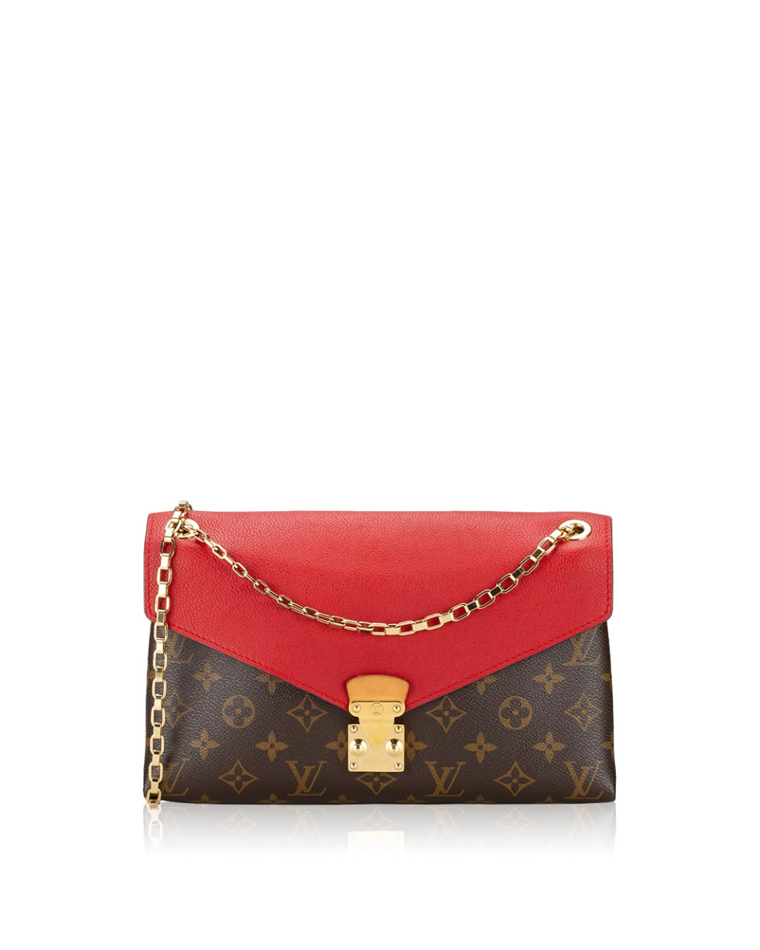 Louis Vuitton Borsa Tracolla Pallas Chain Monogram e Pelle Rossa - Usato Autentico
