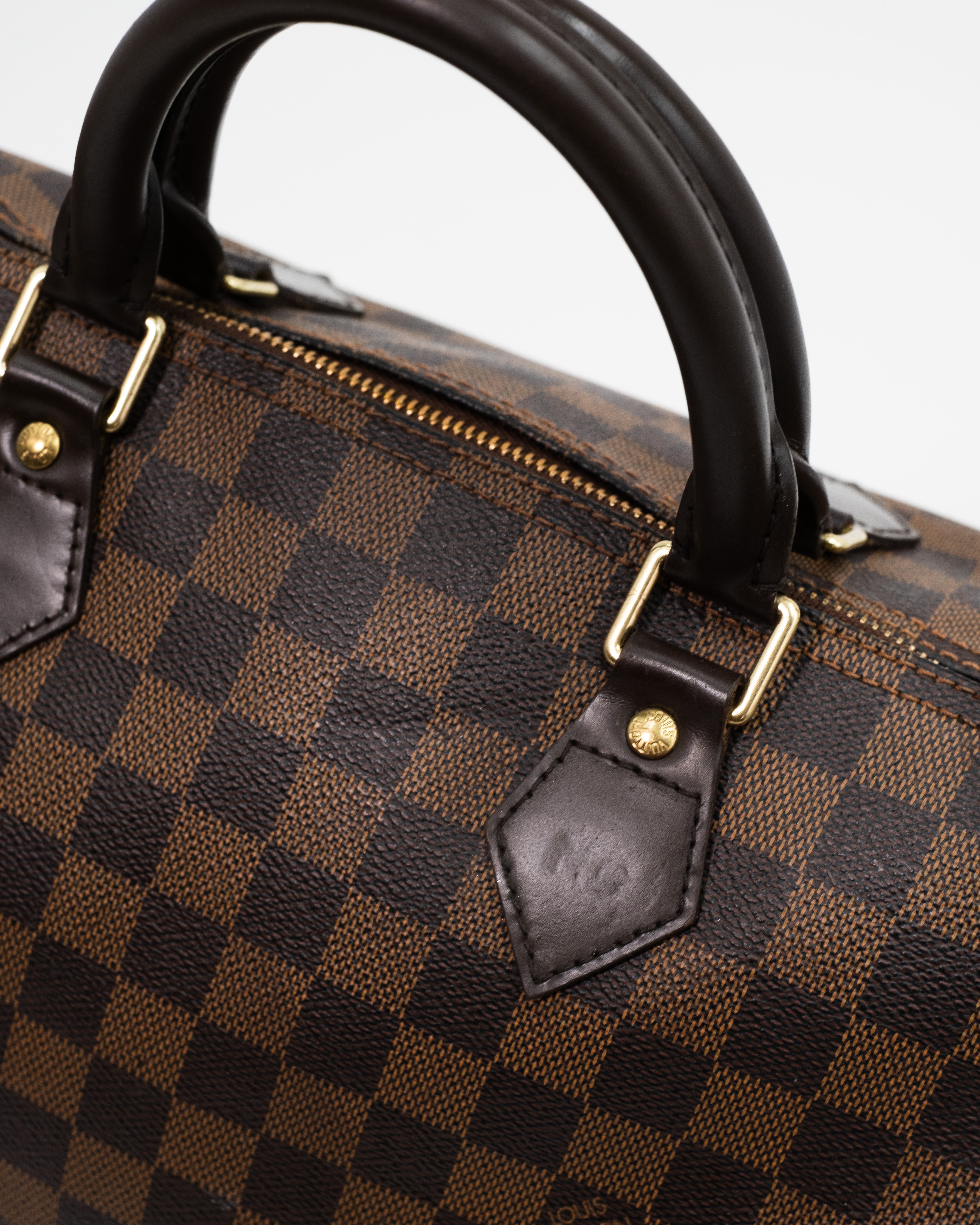 Louis Vuitton Borsa Speedy 30 Tela Damier Ébène Marrone second hand luxury - Aurea Luxury Lab