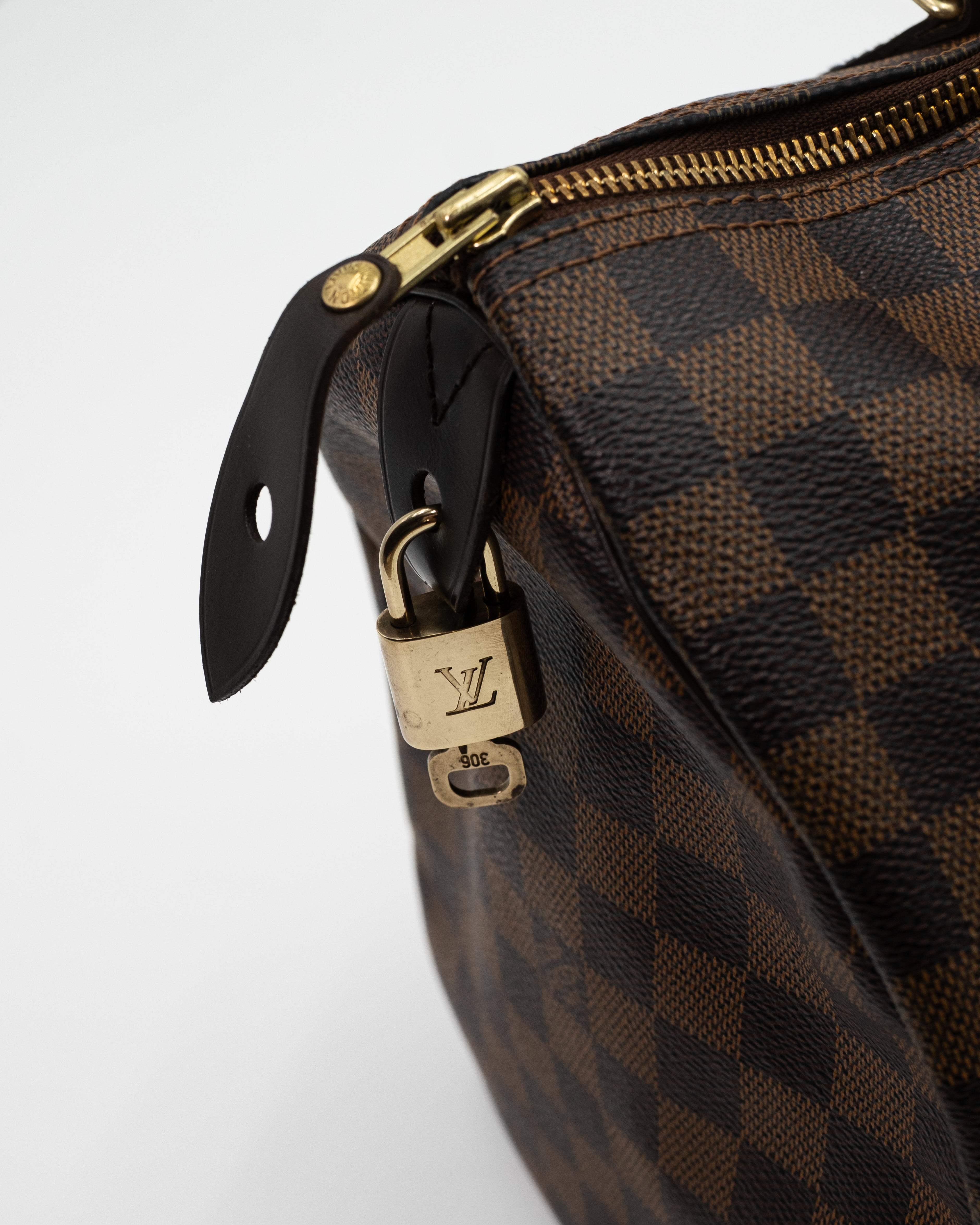Louis Vuitton Borsa Speedy 30 Tela Damier Ébène Marrone preloved luxury certificata - Aurea Luxury Lab
