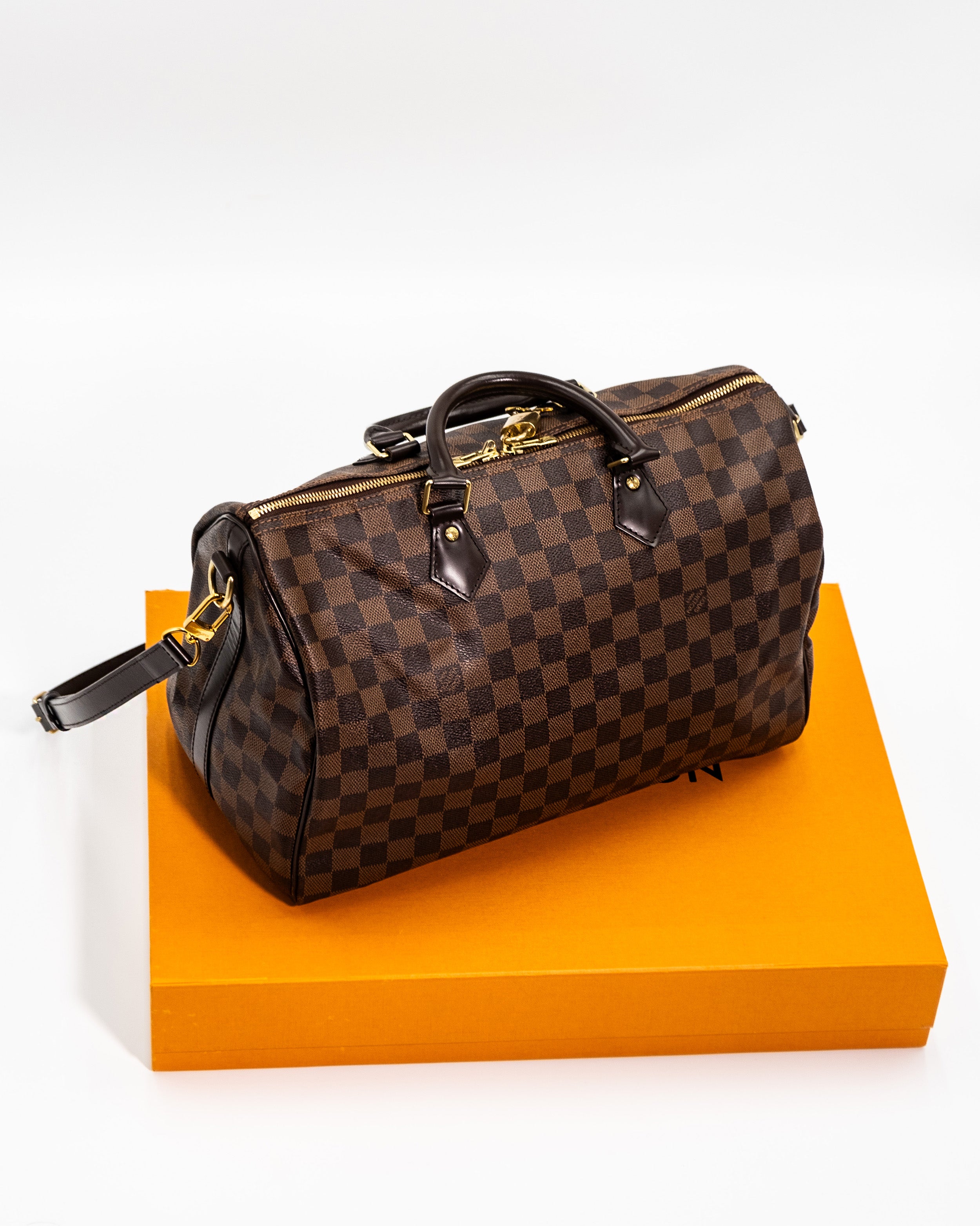 Louis Vuitton Borsa Speedy Bandoulière 35 Tela Damier Ébène — Pre-owned Autentica