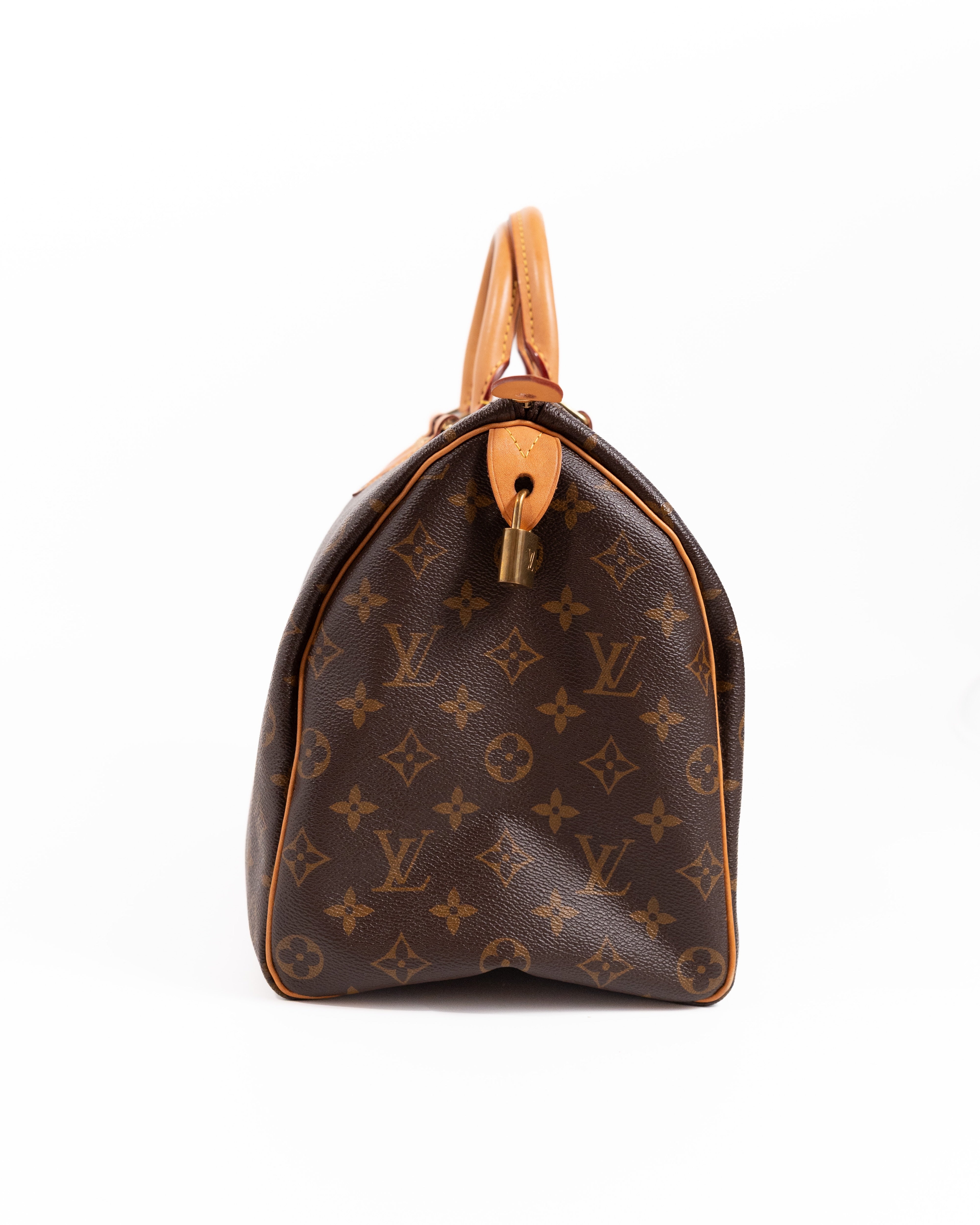 Louis Vuitton Borsa Speedy 35 Tela Monogram Marrone preloved luxury certificata - Aurea Luxury Lab