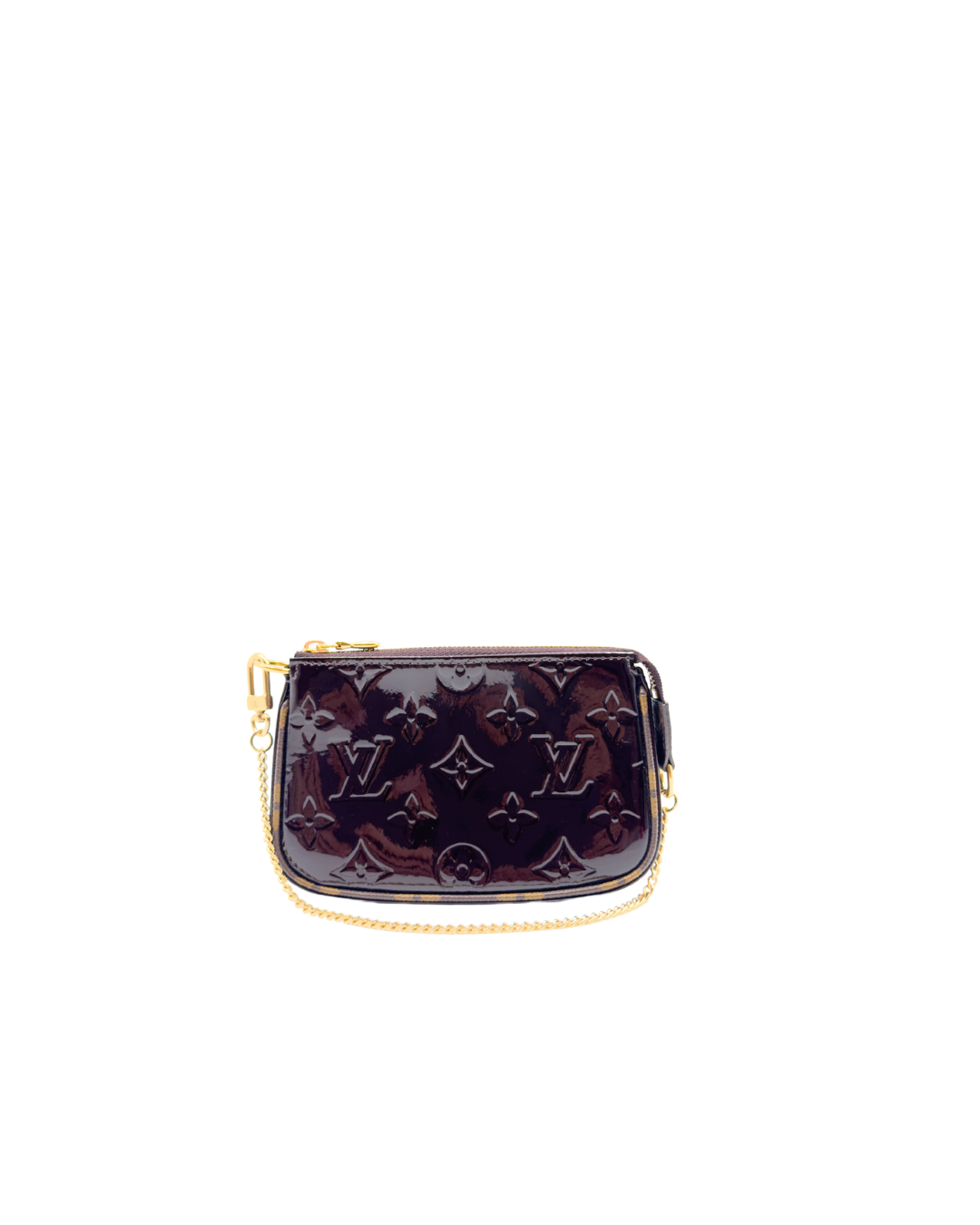 Louis Vuitton Vernis Monogram Mini Pochette Accesorios Amarante