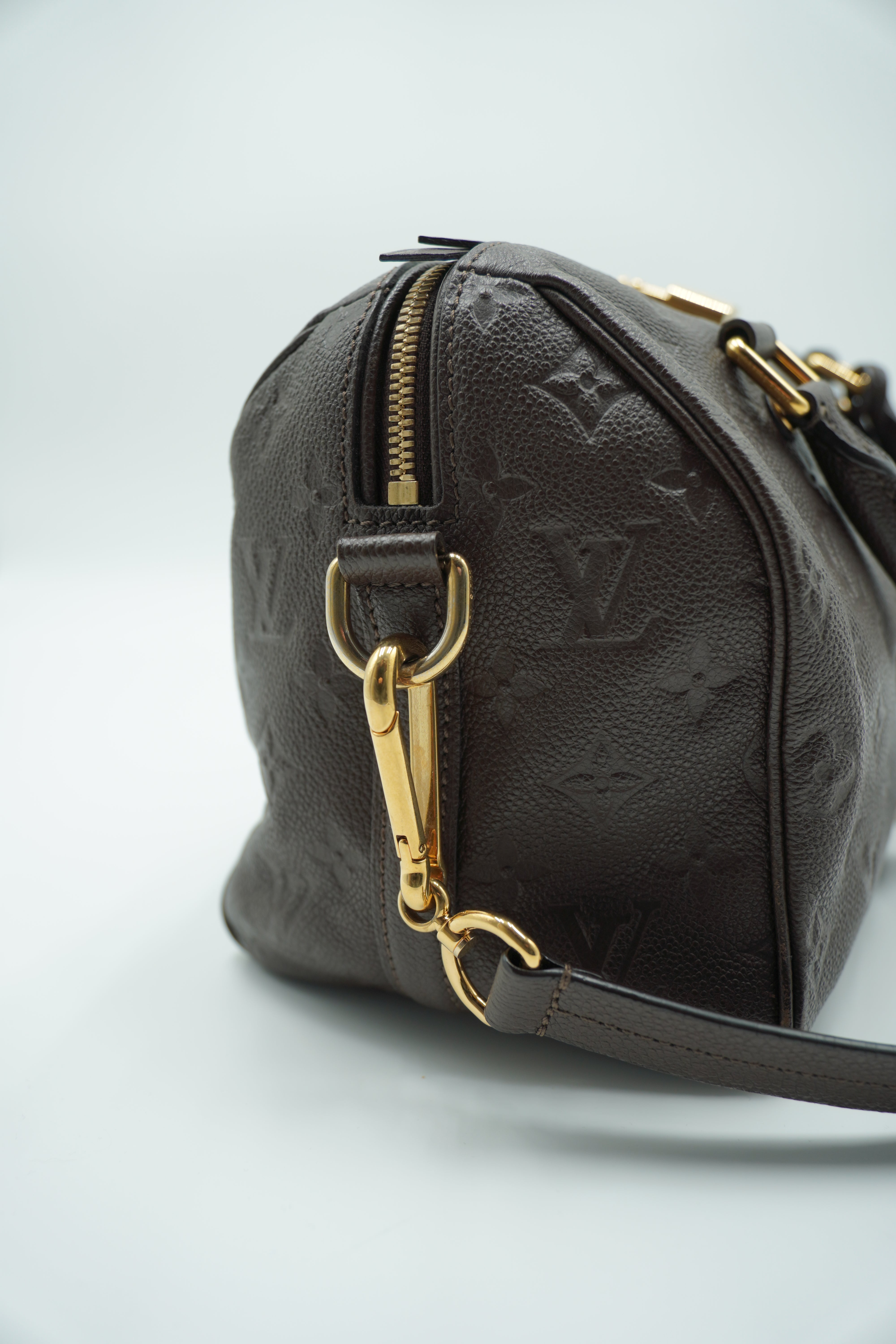 Louis Vuitton Speedy Bandoulière 25 Bolso de cuero Empreinte Monogram Castaño