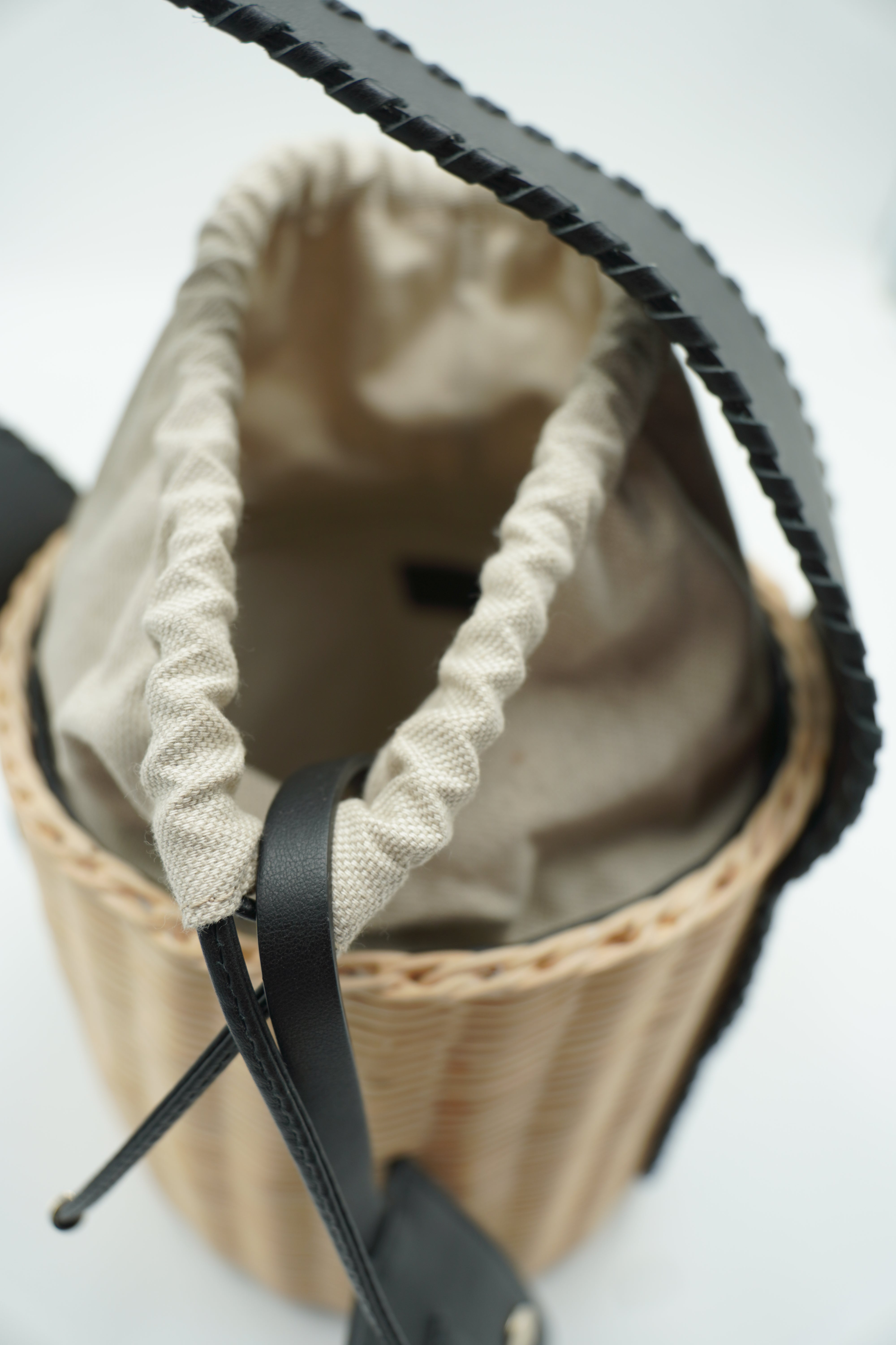 MaxMara Jane secchiello paglia e pelle