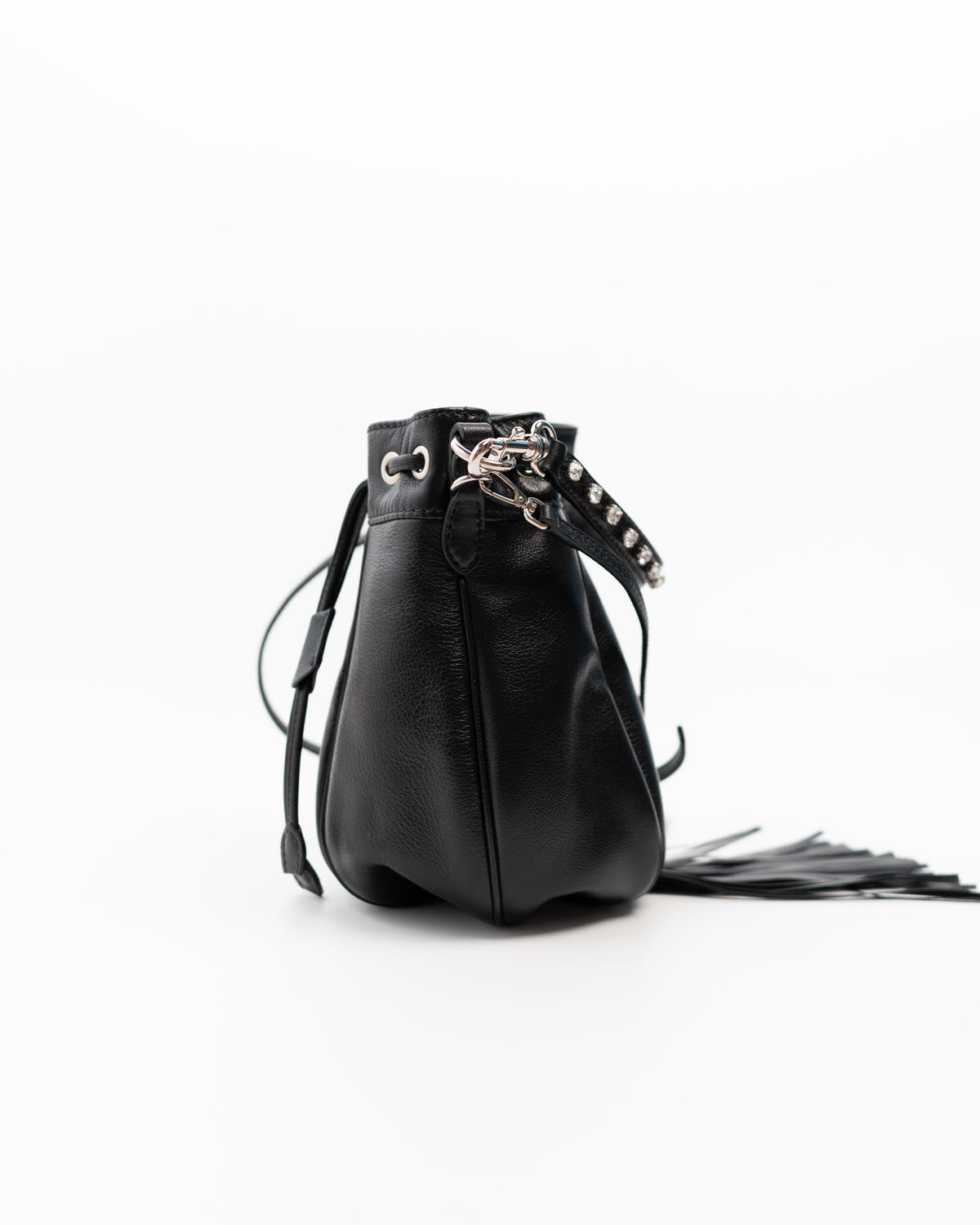 Miu Miu Borsa Bucket Nappa Nera second hand luxury - Aurea Luxury Lab