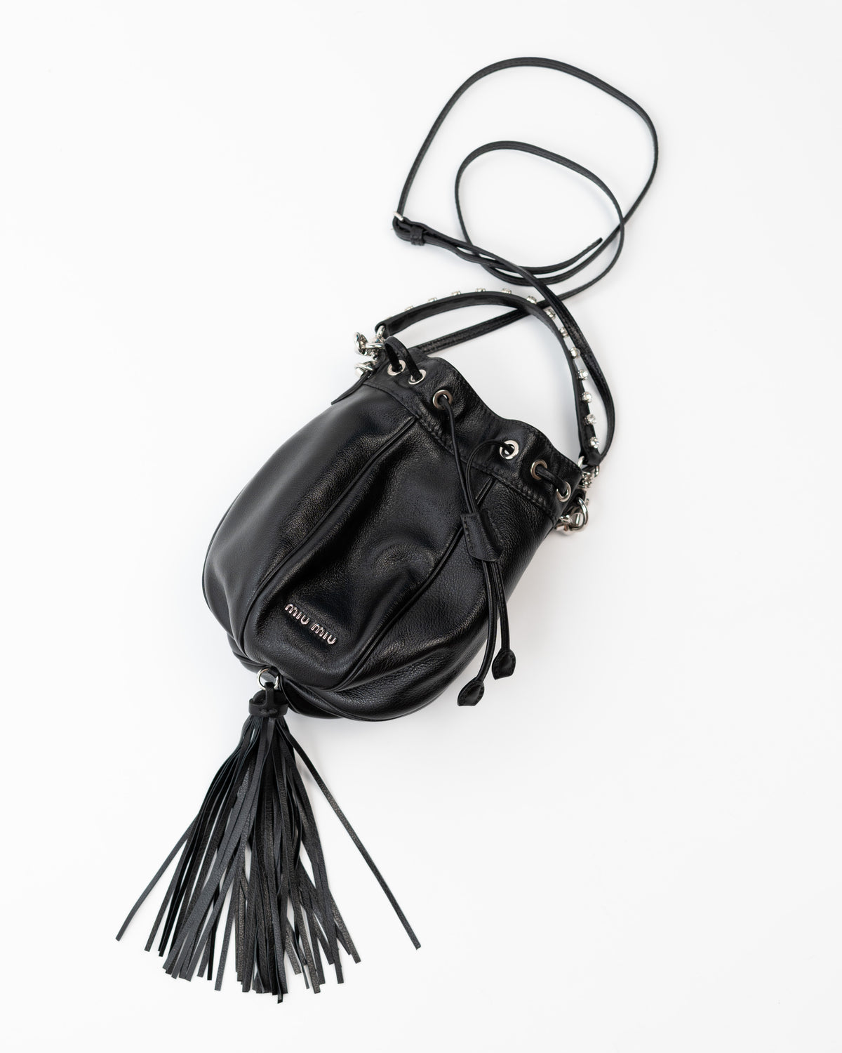 Miu Miu Borsa Bucket Nappa Nera pre-owned autentica - Aurea Luxury Lab