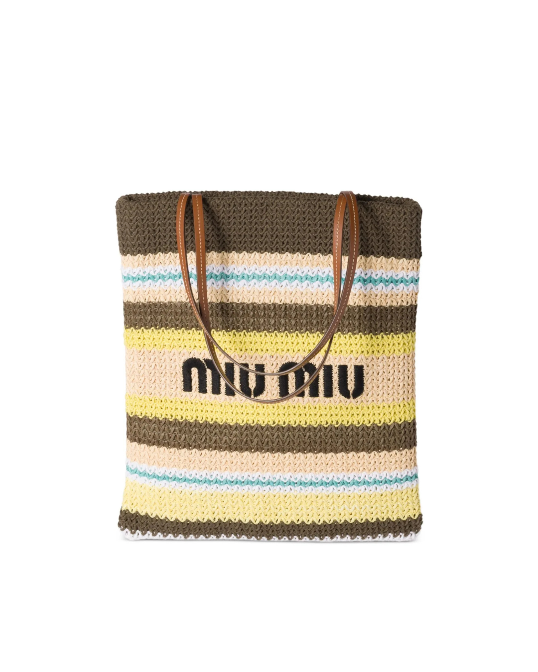 Miu Miu Borsa Tote Righe Effetto Rafia - Usato Autentico