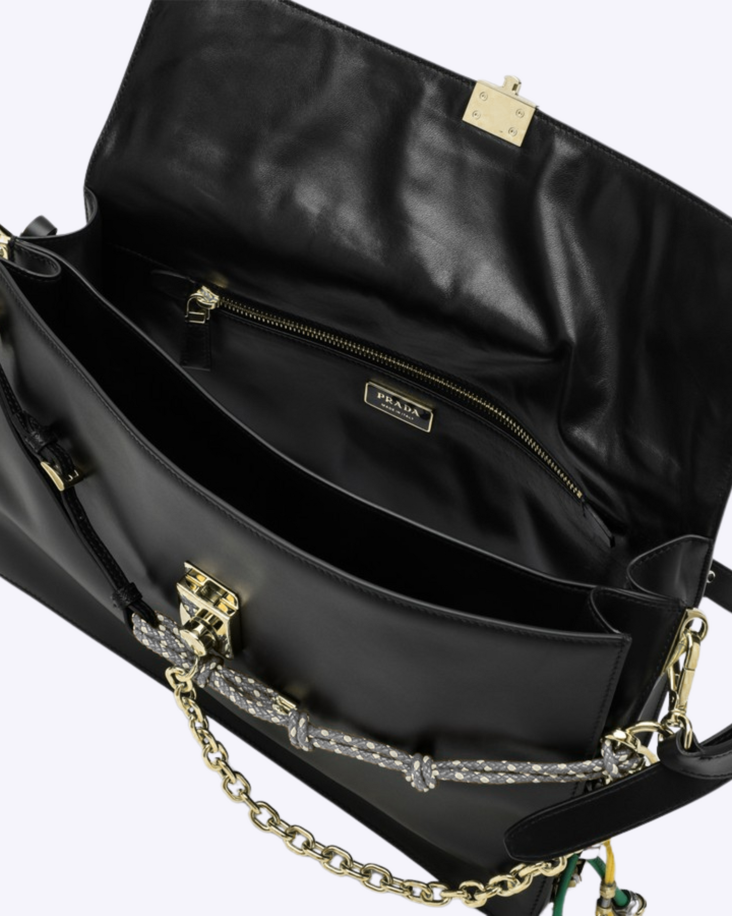 Prada Soft Sound borsa a spalla in pelle grande con charms