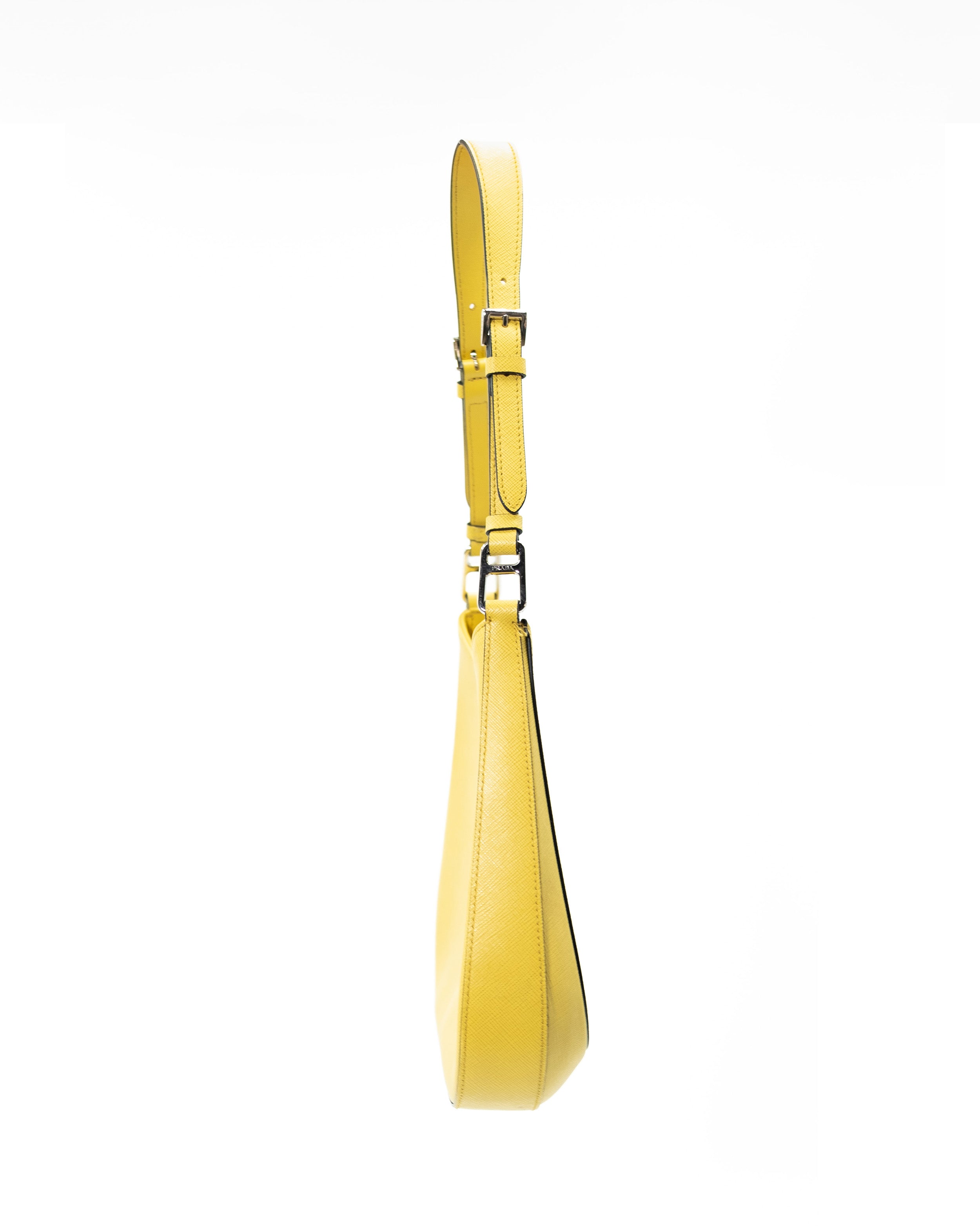 Prada Sac Cleo en Cuir Brossé Jaune — Pre-owned Authentique