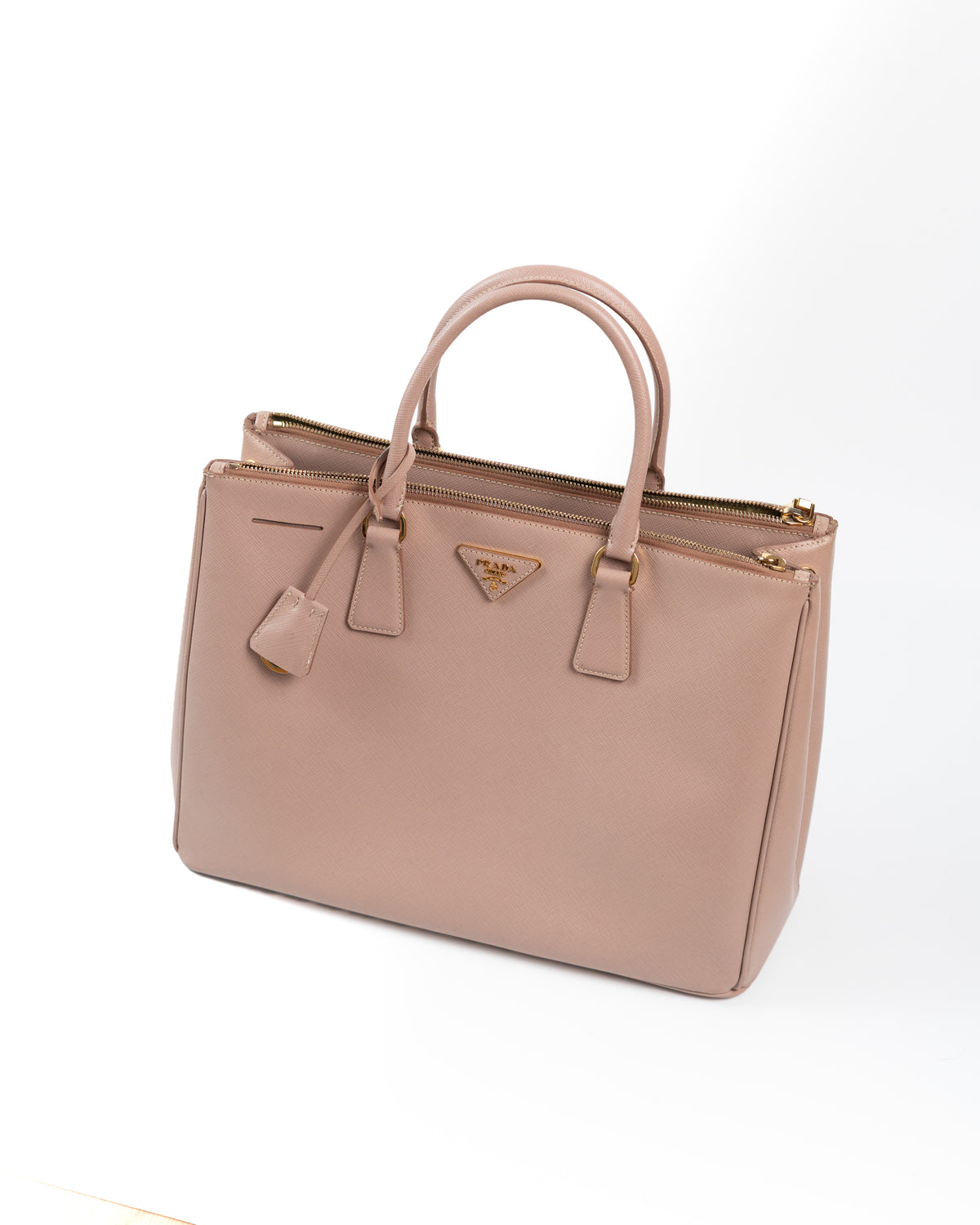 Prada Borsa Galleria Grande Pelle Saffiano Rosa usata autentica - Aurea Luxury Lab