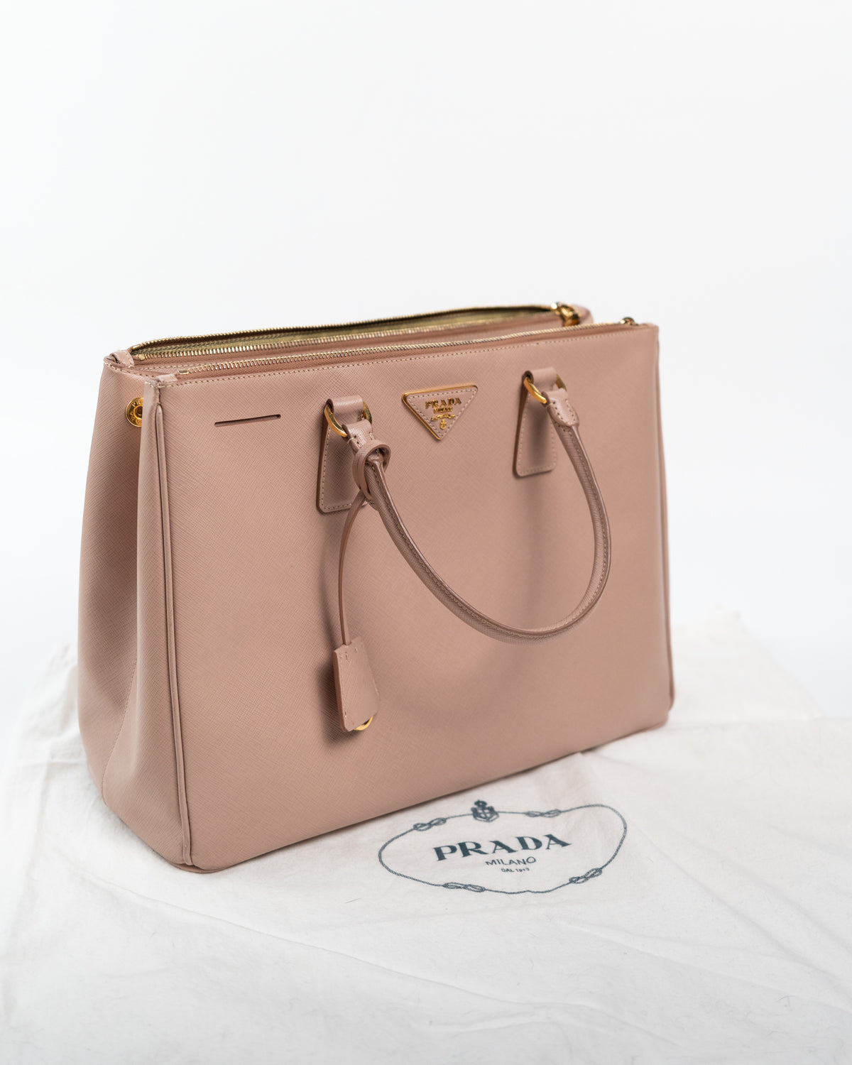 Prada Borsa Galleria Grande Pelle Saffiano Rosa pre-owned certificata - Aurea Luxury Lab