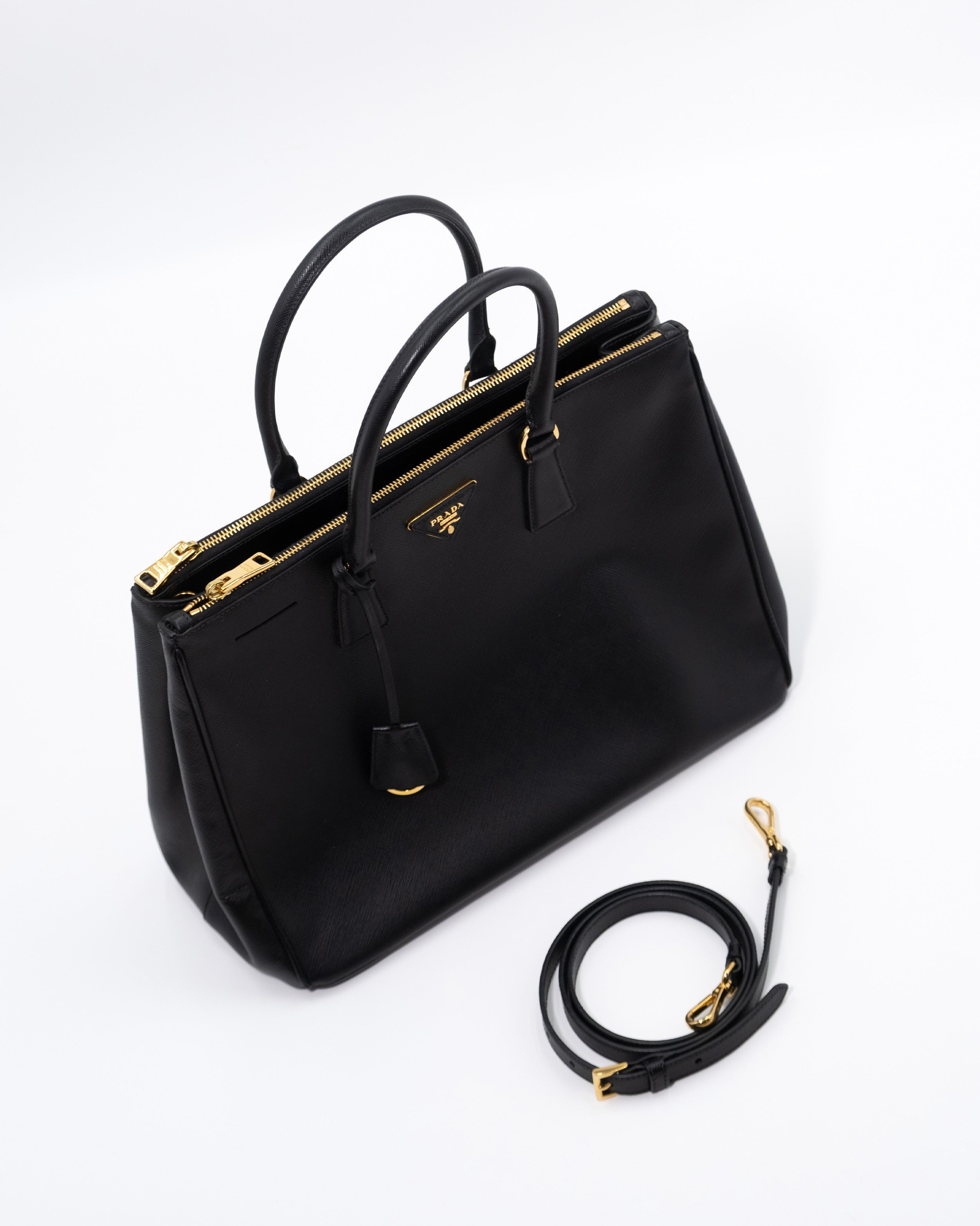 Prada Borsa Galleria Large Saffiano Nera — Pre-owned Autentica
