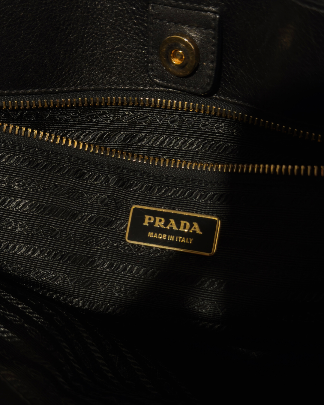 Prada Borsa Shopping Nylon e Pelle Nera interno usata autentica - Aurea Luxury Lab