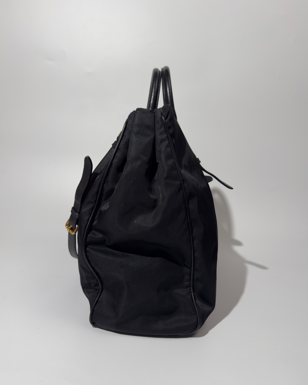 Prada Borsa Shopping Nylon e Pelle Nera dettaglio pre-owned certificata - Aurea Luxury Lab
