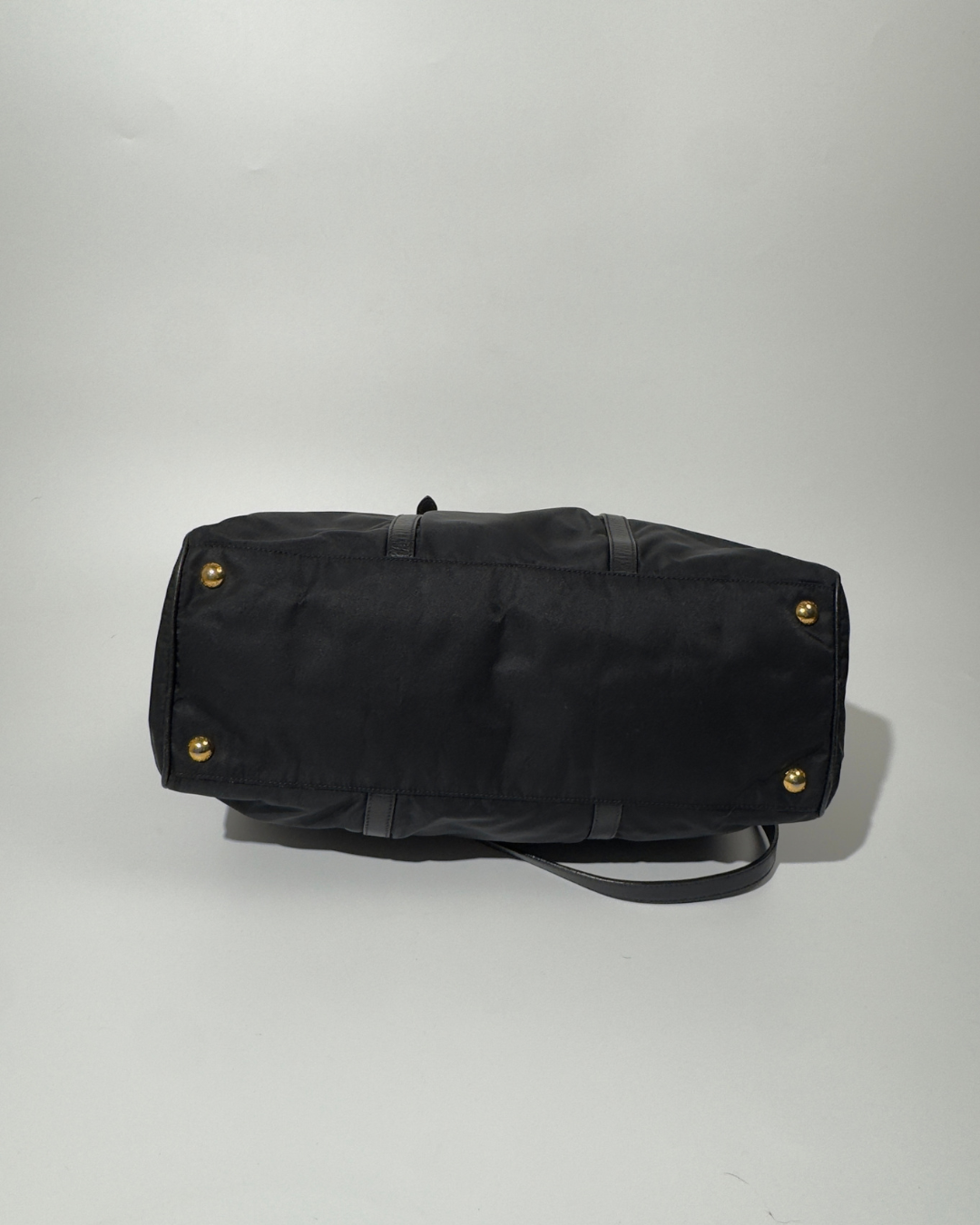 Prada Borsa Shopping Nylon e Pelle Nera luxury resale autentica - Aurea Luxury Lab