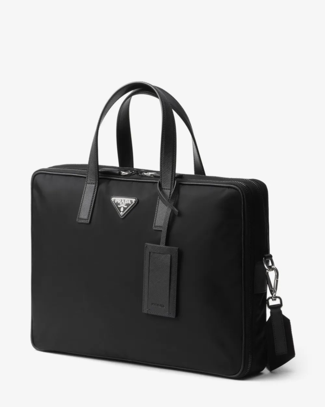 Prada Borsa Porta Documenti Re-Nylon e Saffiano Nera luxury resale certificata - Aurea Luxury Lab