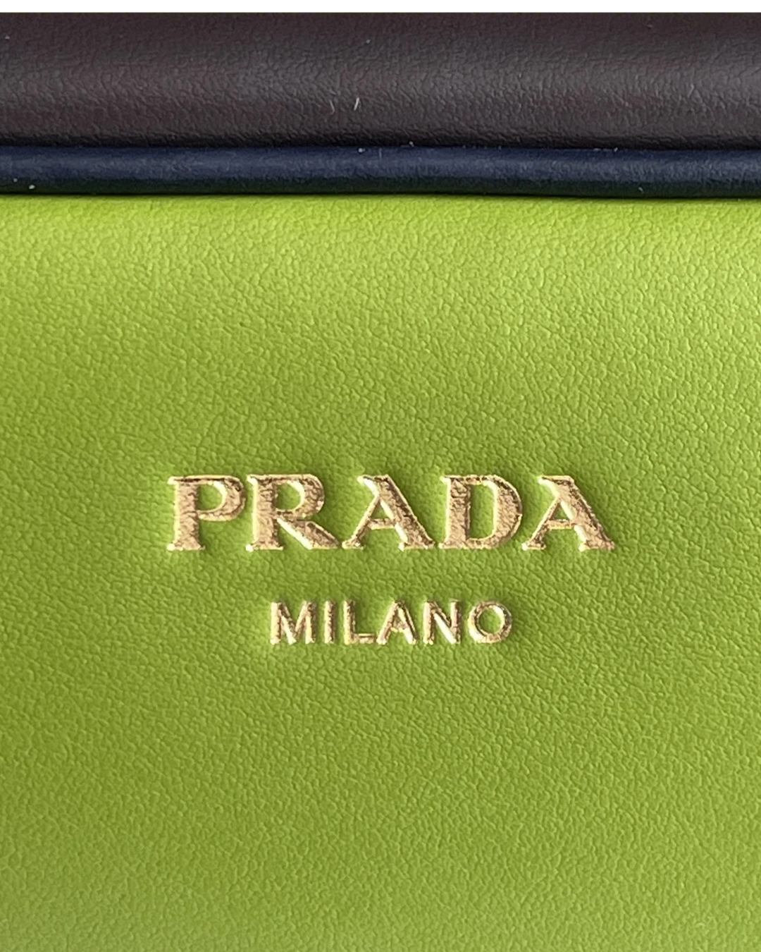 Prada Borsa Swing Pelle Verde e Blu Notte second hand luxury - Aurea Luxury Lab