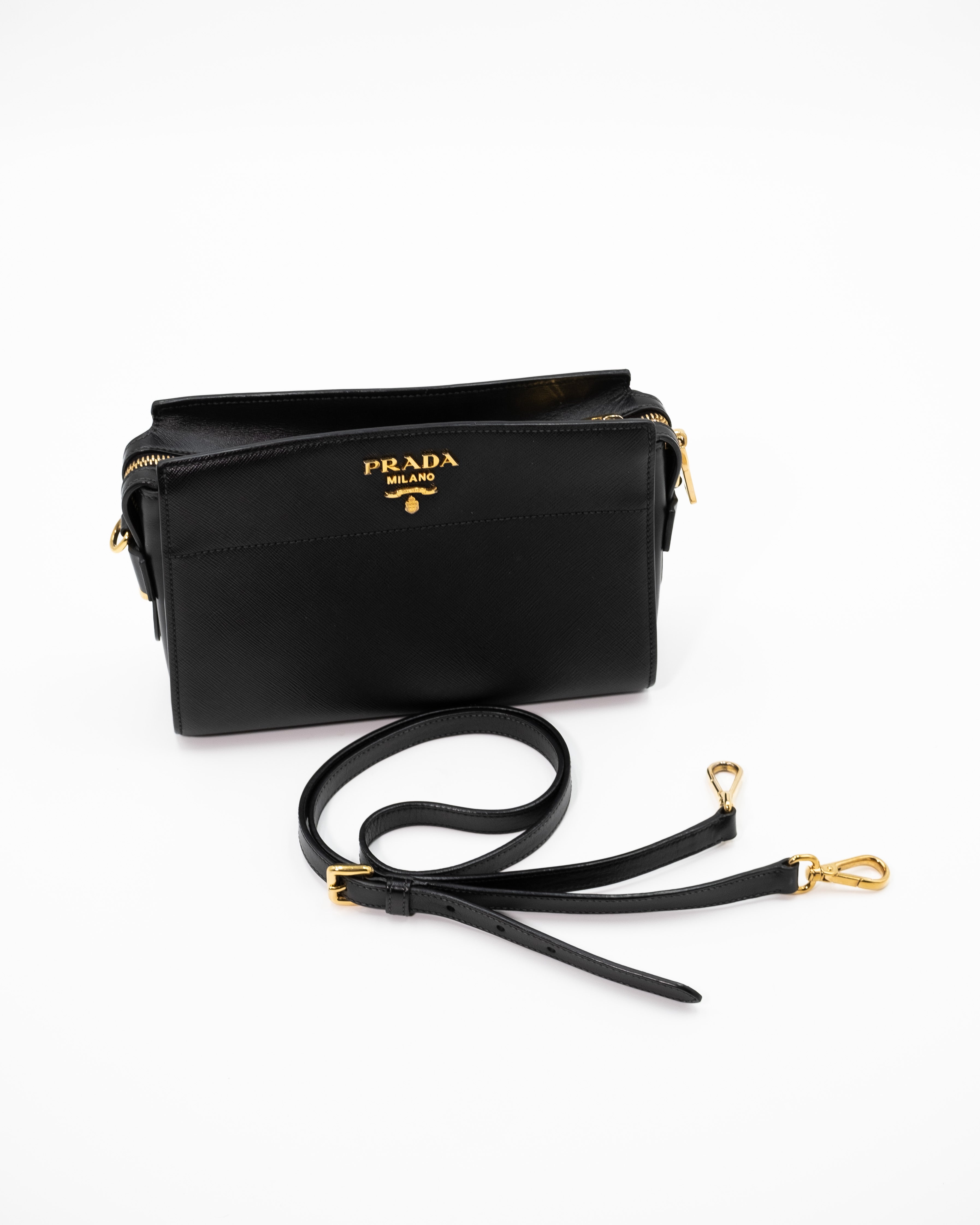 Prada Borsa Esplanade Pelle Saffiano Nera pre-owned certificata - Aurea Luxury Lab