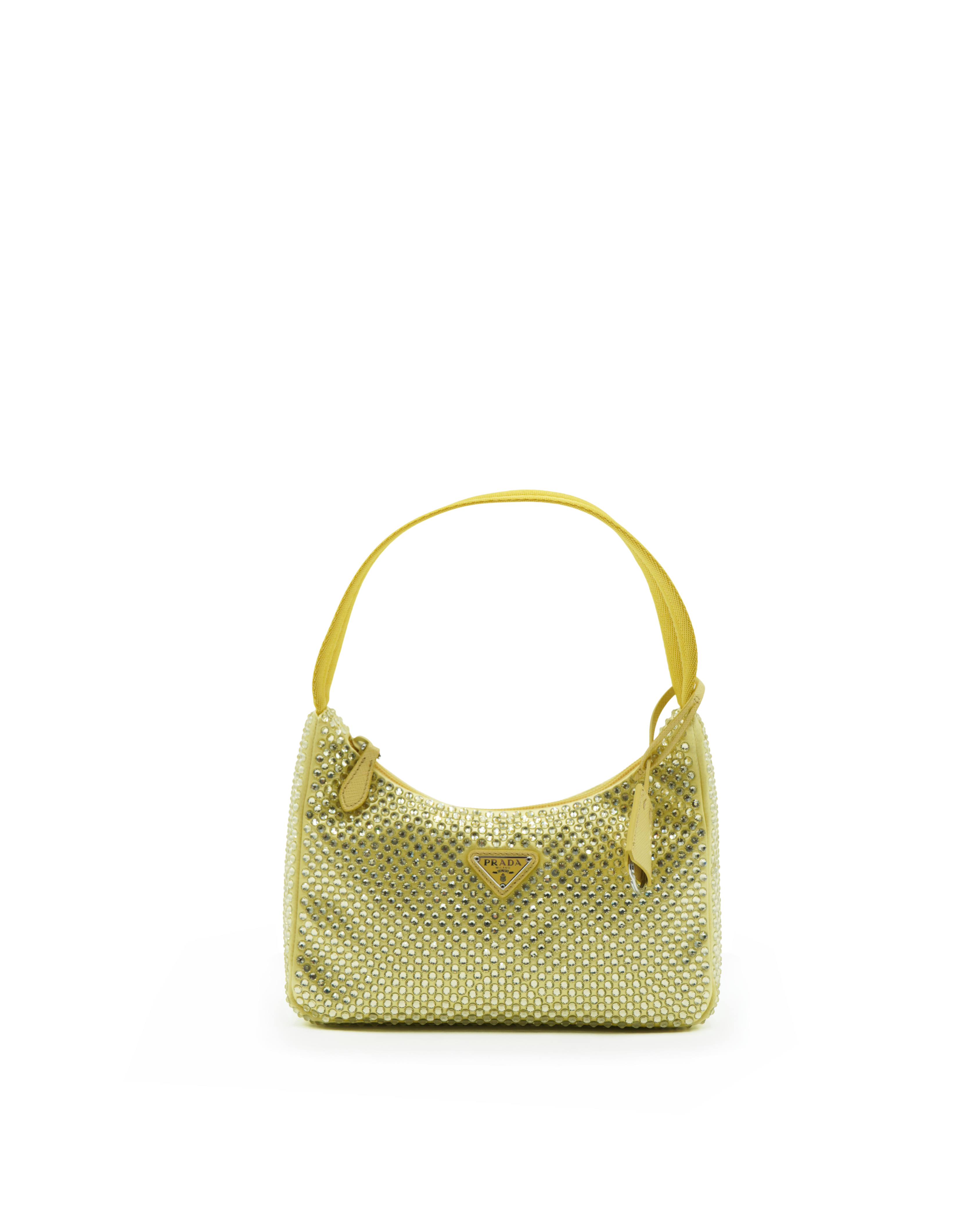 Mini borsa Prada Re-Edition con crystales amarillos