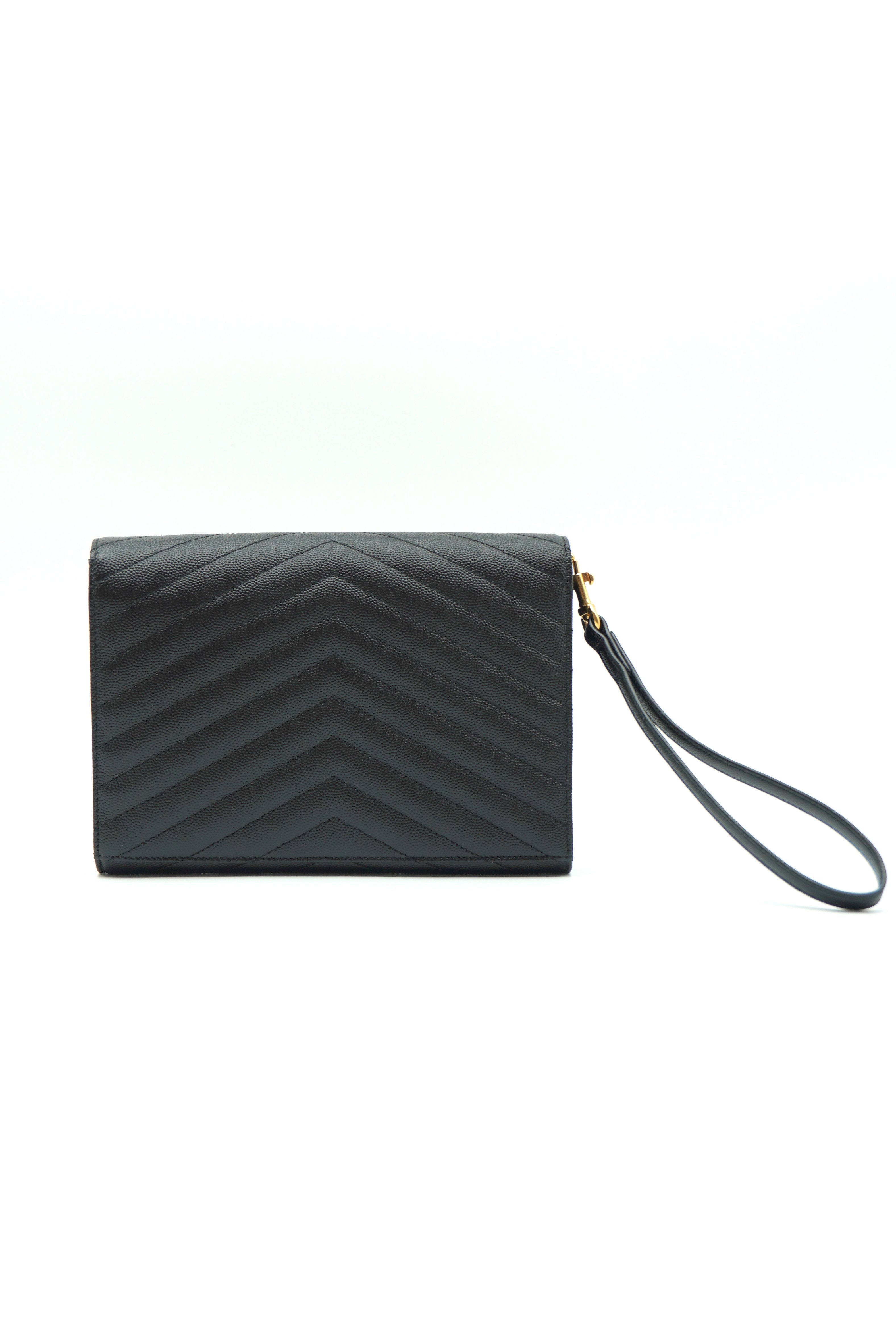 Saint Laurent Borsa Cassandra Pouch Pelle Nero - Usato Autentico