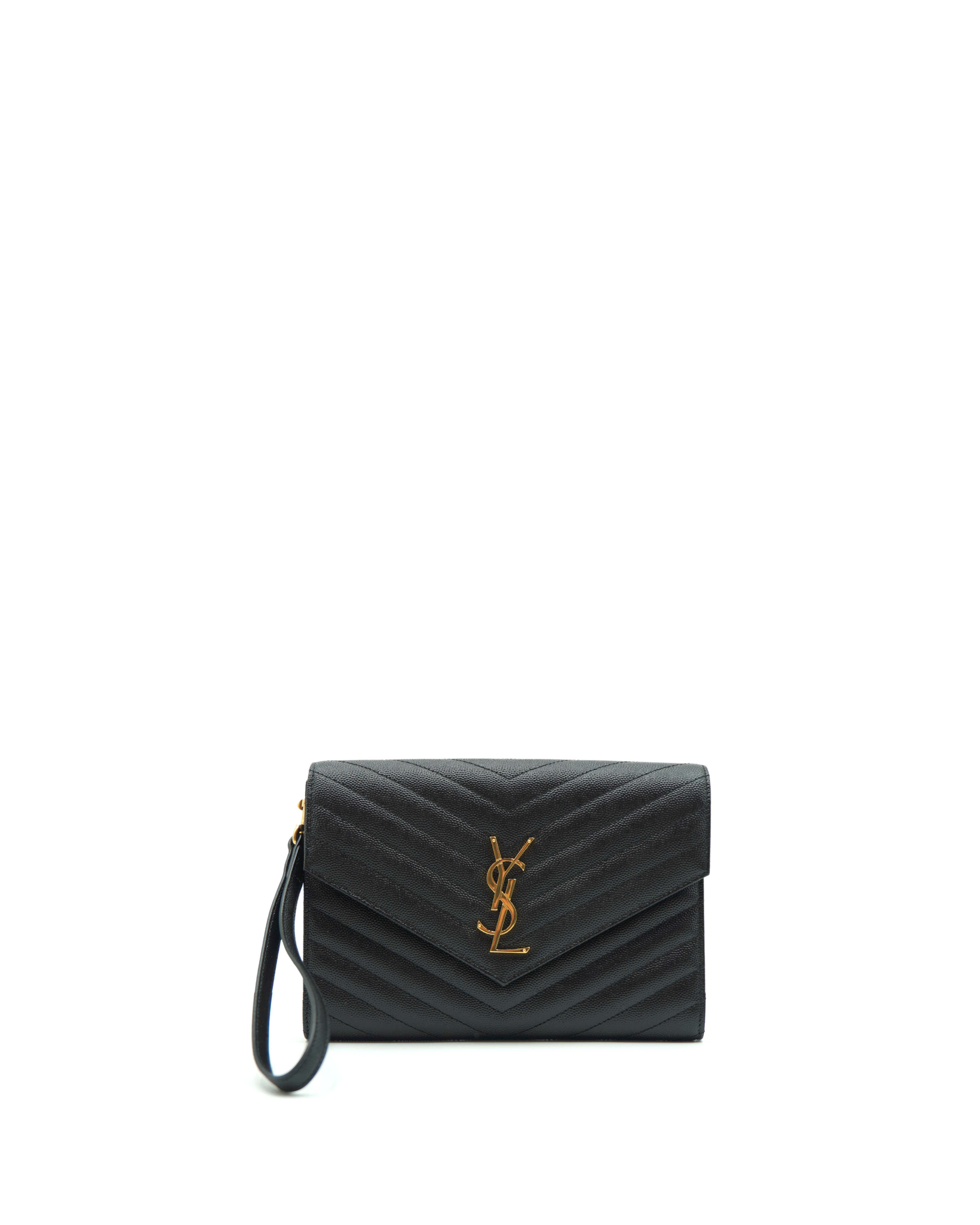 Saint Laurent Borsa Cassandra Pouch Pelle Nero - Usato Autentico
