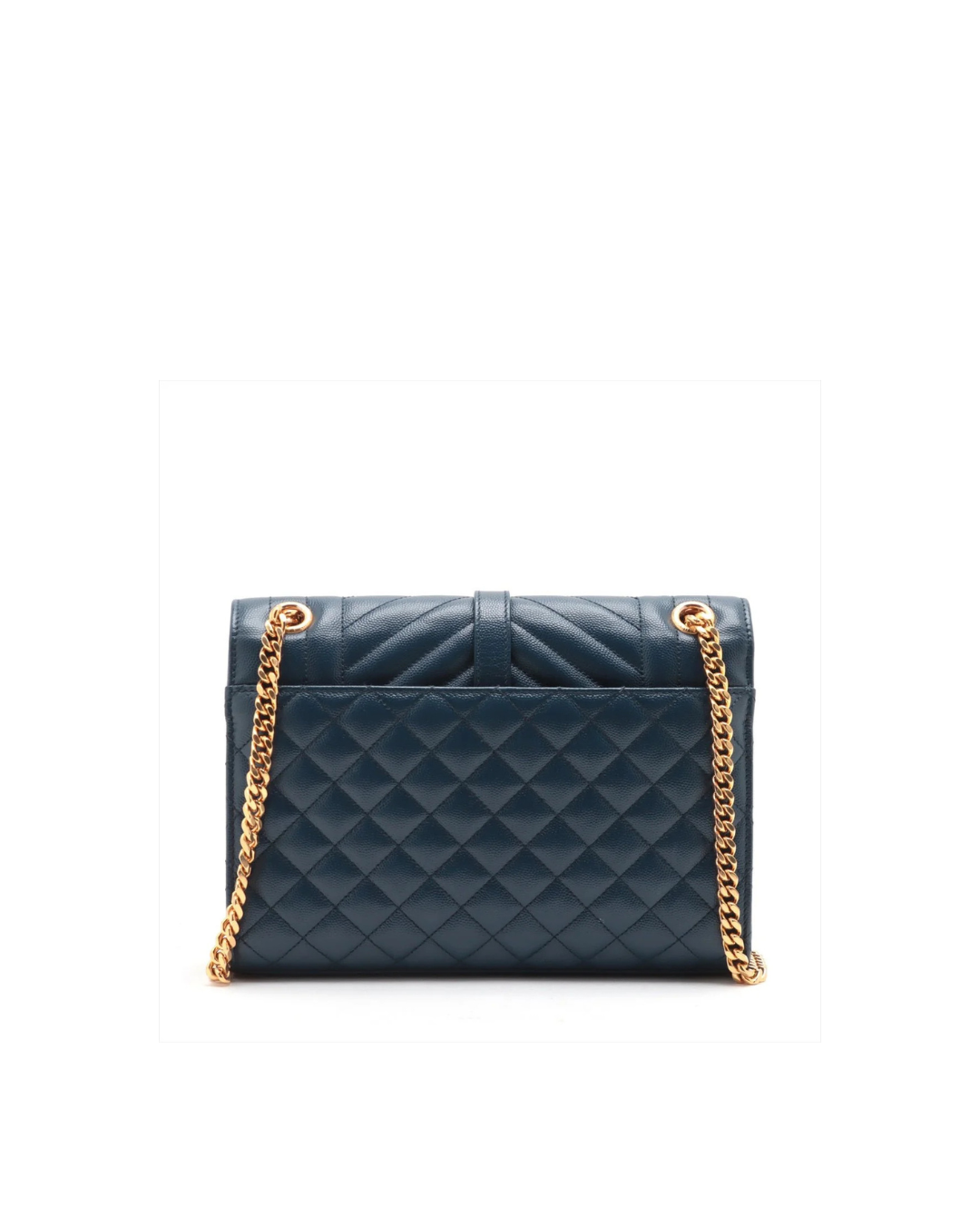 Saint Laurent Borsa Envelope Large Pelle Martellata Blu Navy pre-owned certificata - Aurea Luxury Lab