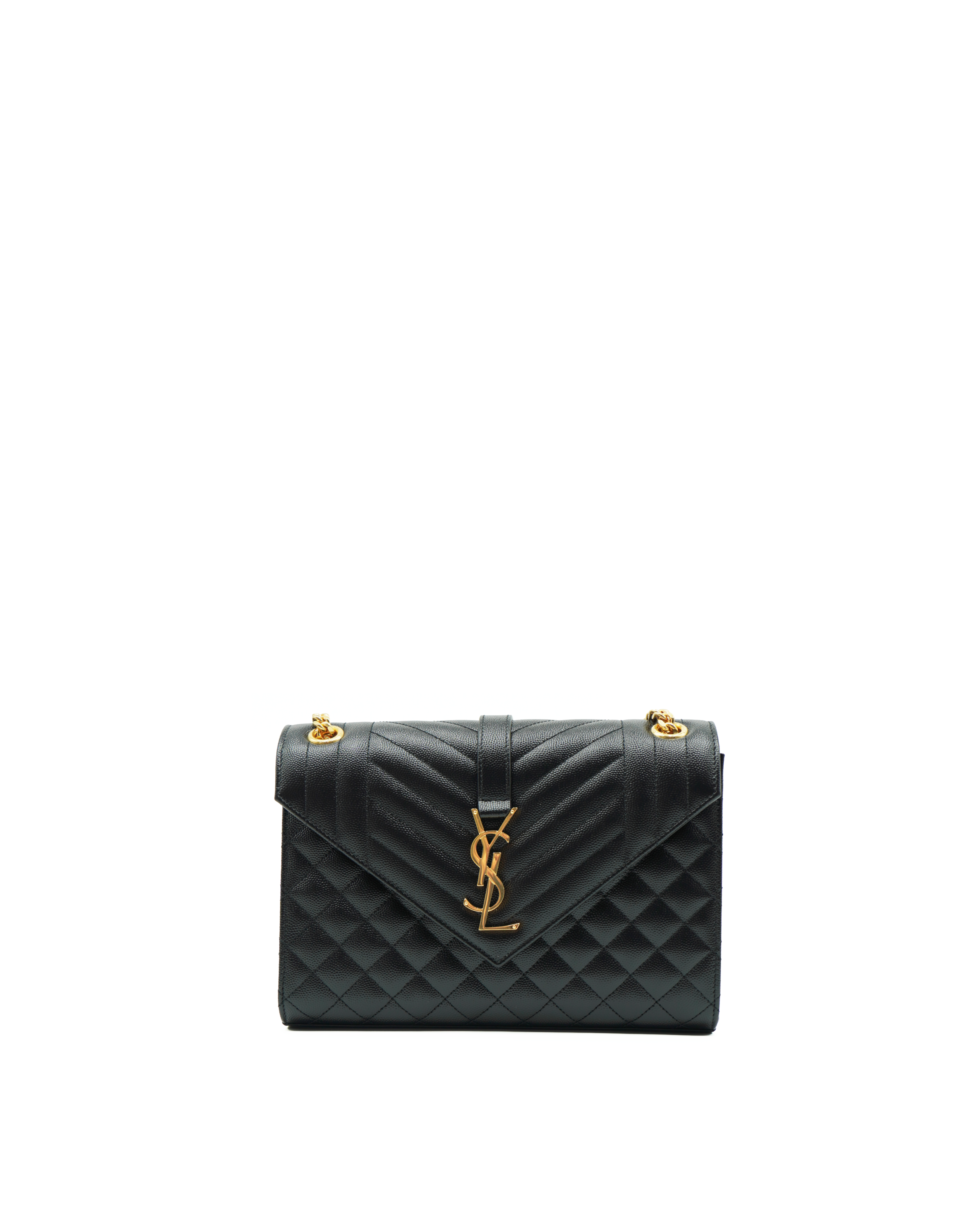 Saint Laurent Envelope Borsa Media Nera - Usato Autentico