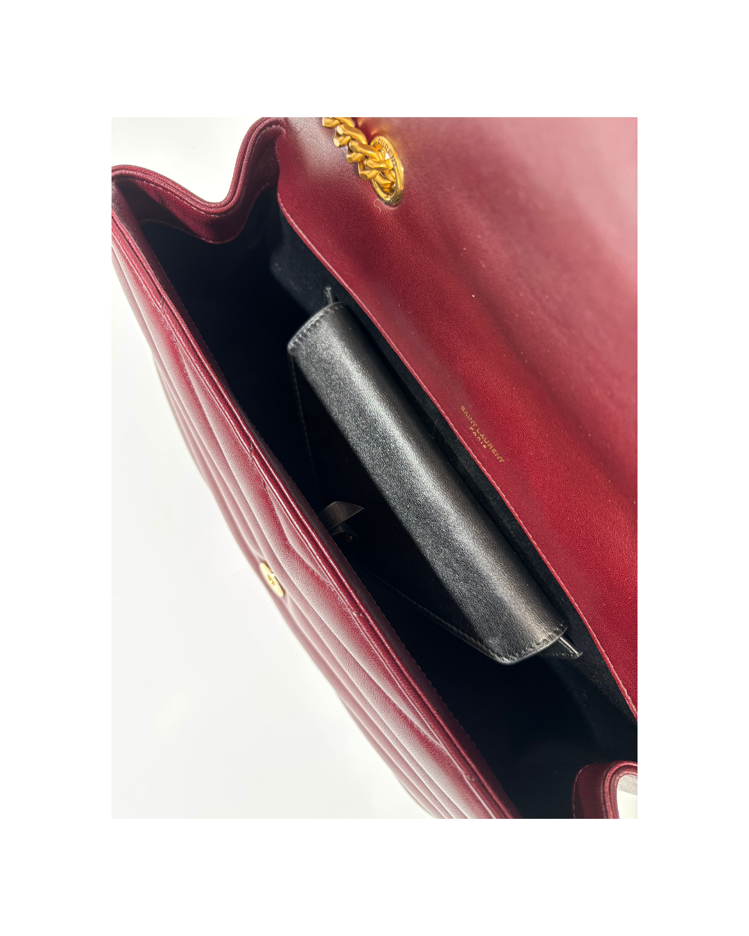 Saint Laurent Borsa Loulou Medium Pelle Trapuntata Burgundi luxury resale certificata - Aurea Luxury Lab