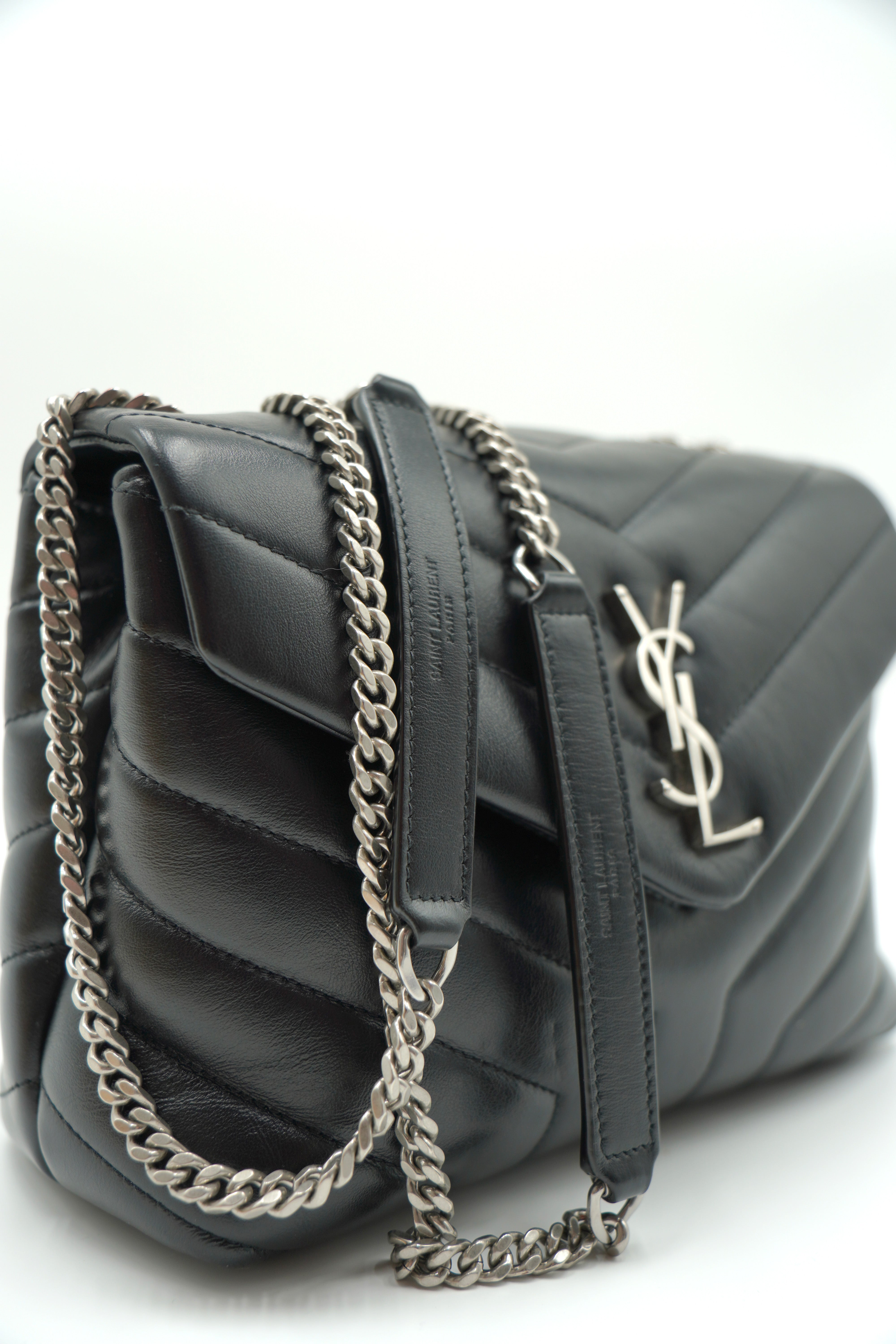 Saint Laurent Lou Lou Small Black Leather Bag - Authentic Pre-Owned