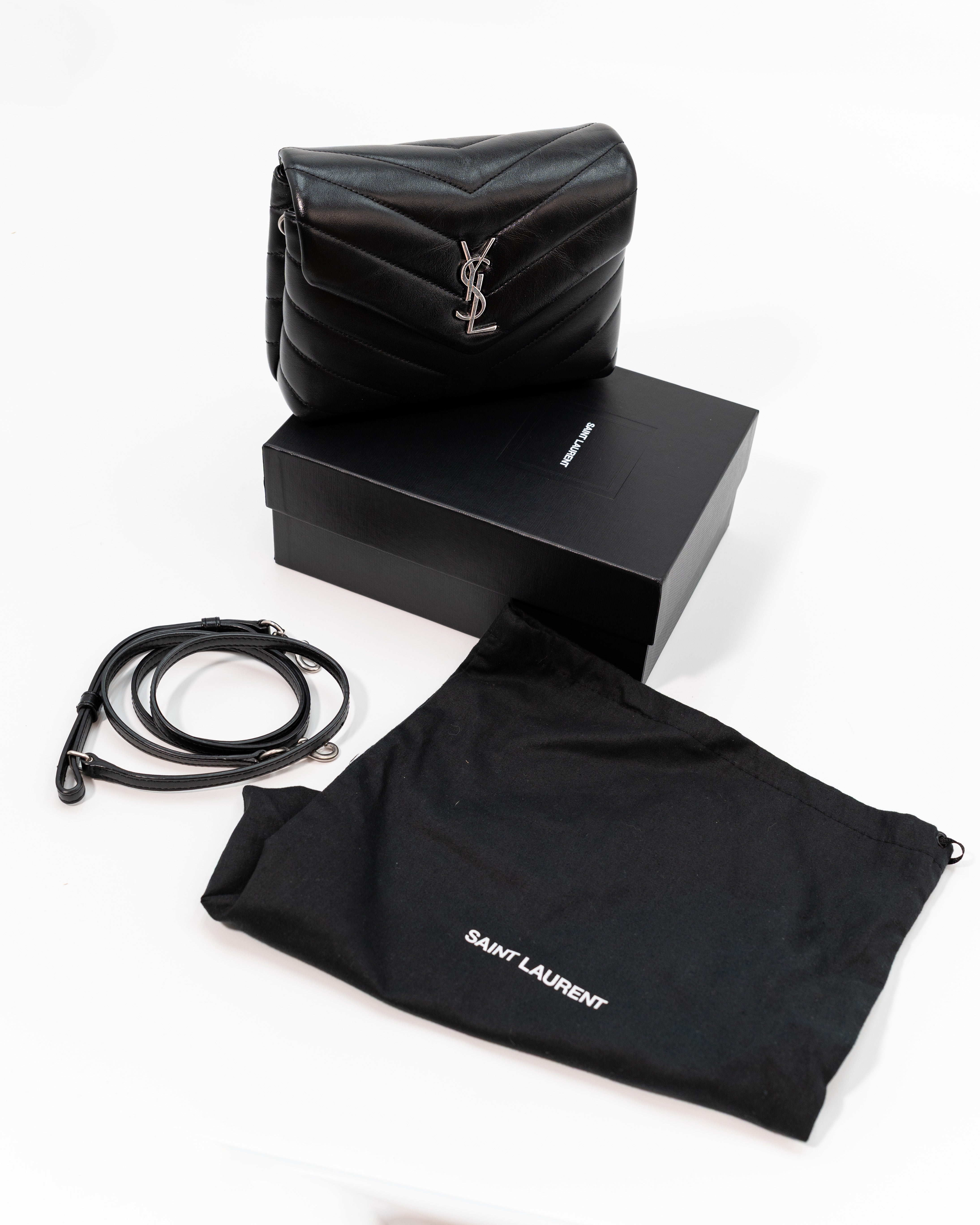 Saint Laurent Borsa Loulou Toy Pelle Matelassé Nera pre-owned certificata - Aurea Luxury Lab