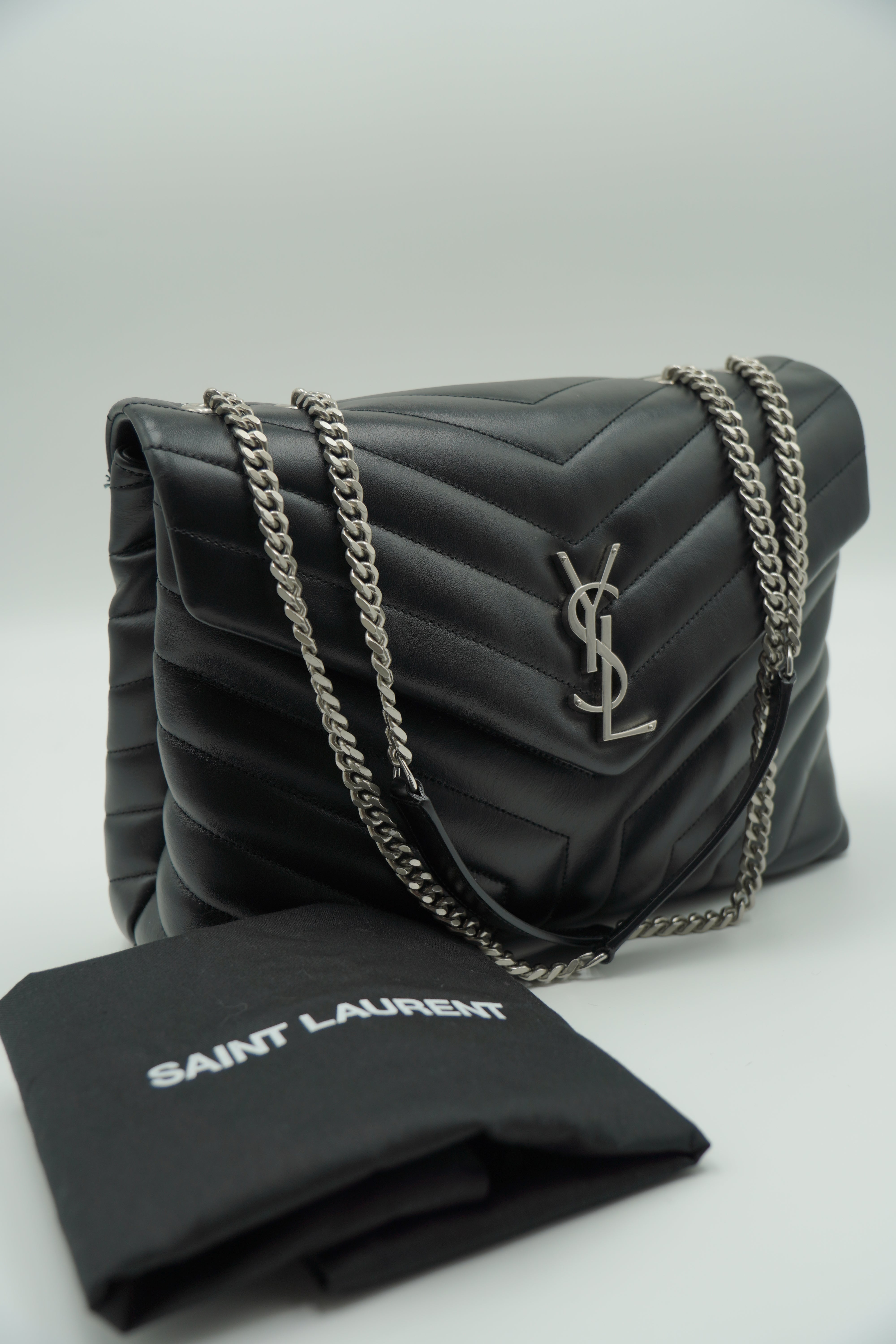 Saint Laurent Borsa Lou Lou Grande Pelle Nera - Usato Autentico