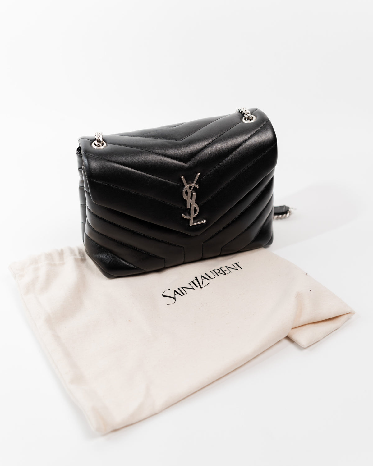 Saint Laurent Borsa Loulou Small Pelle Trapuntata Nera pre-owned certificata - Aurea Luxury Lab